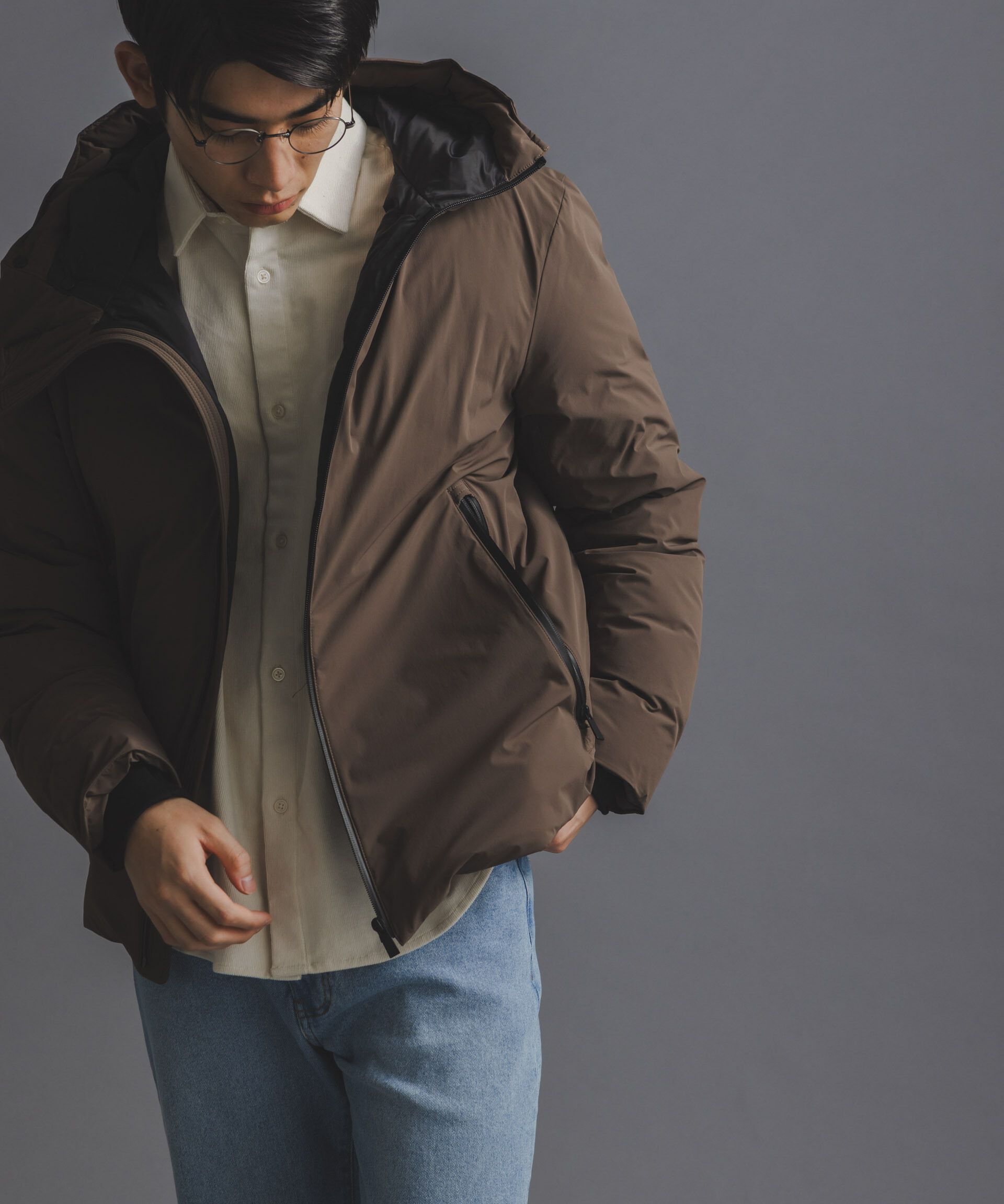 nano･universe「「西川ダウン(R)」スポーティーフードダウン」|ダウン|