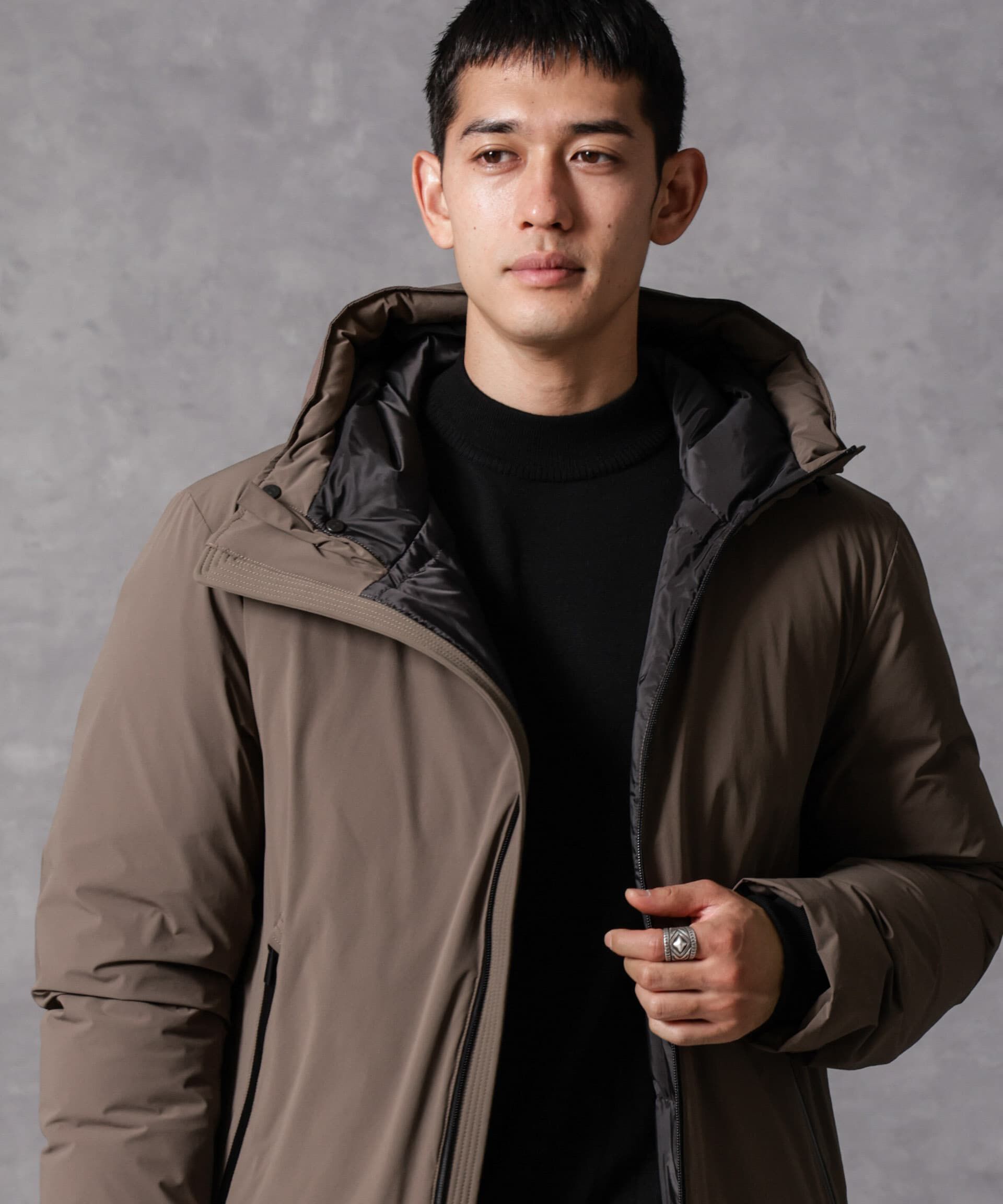 nano･universe「「西川ダウン(R)」スポーティーフードダウン」|ダウン|