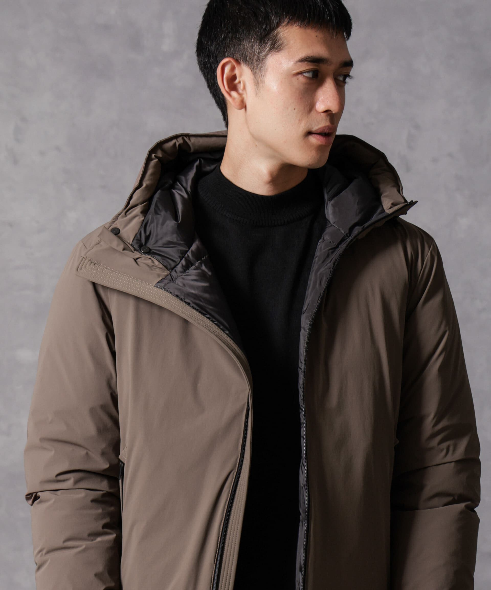 nano･universe「「西川ダウン(R)」スポーティーフードダウン」|ダウン|