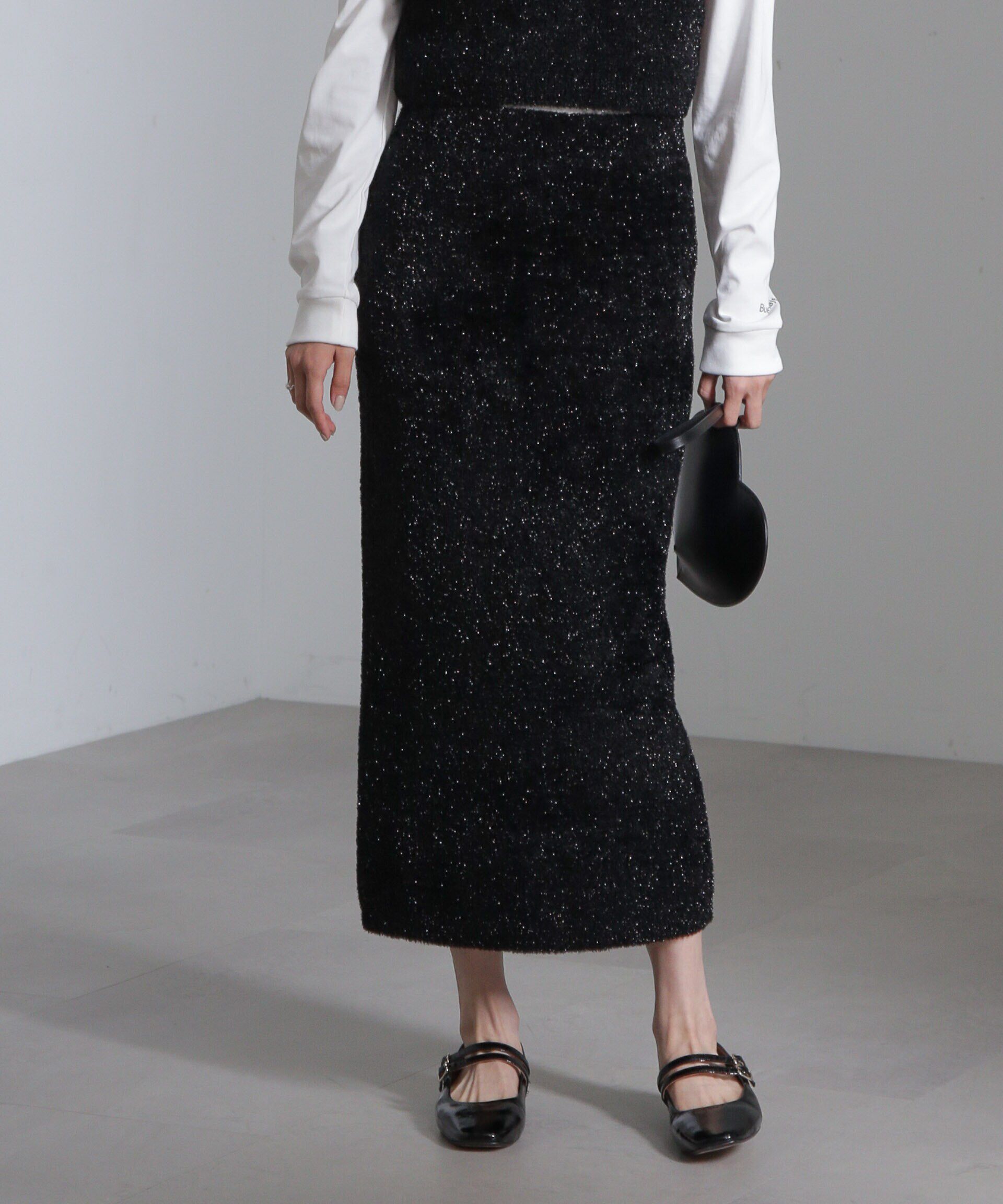 nano･universe「ラメシャギーニットスカート(セットアップ可)」|スカート|