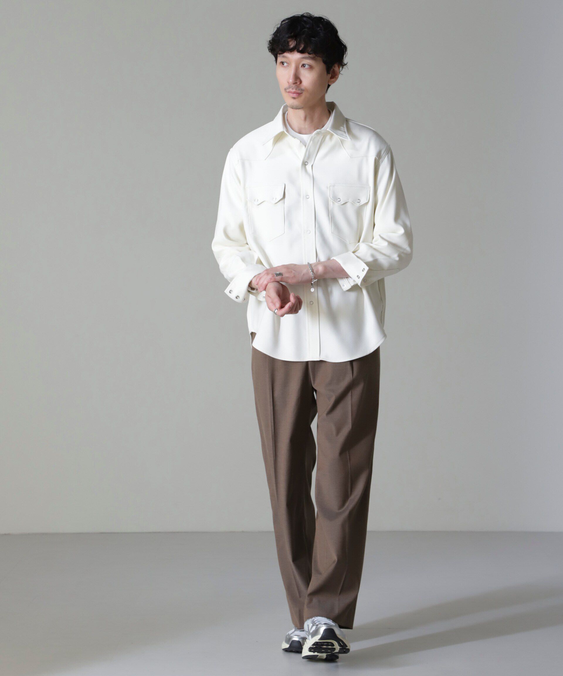 nano･universe「Wrangler/別注 Western Shirt」|シャツ・ブラウス|ホワイト