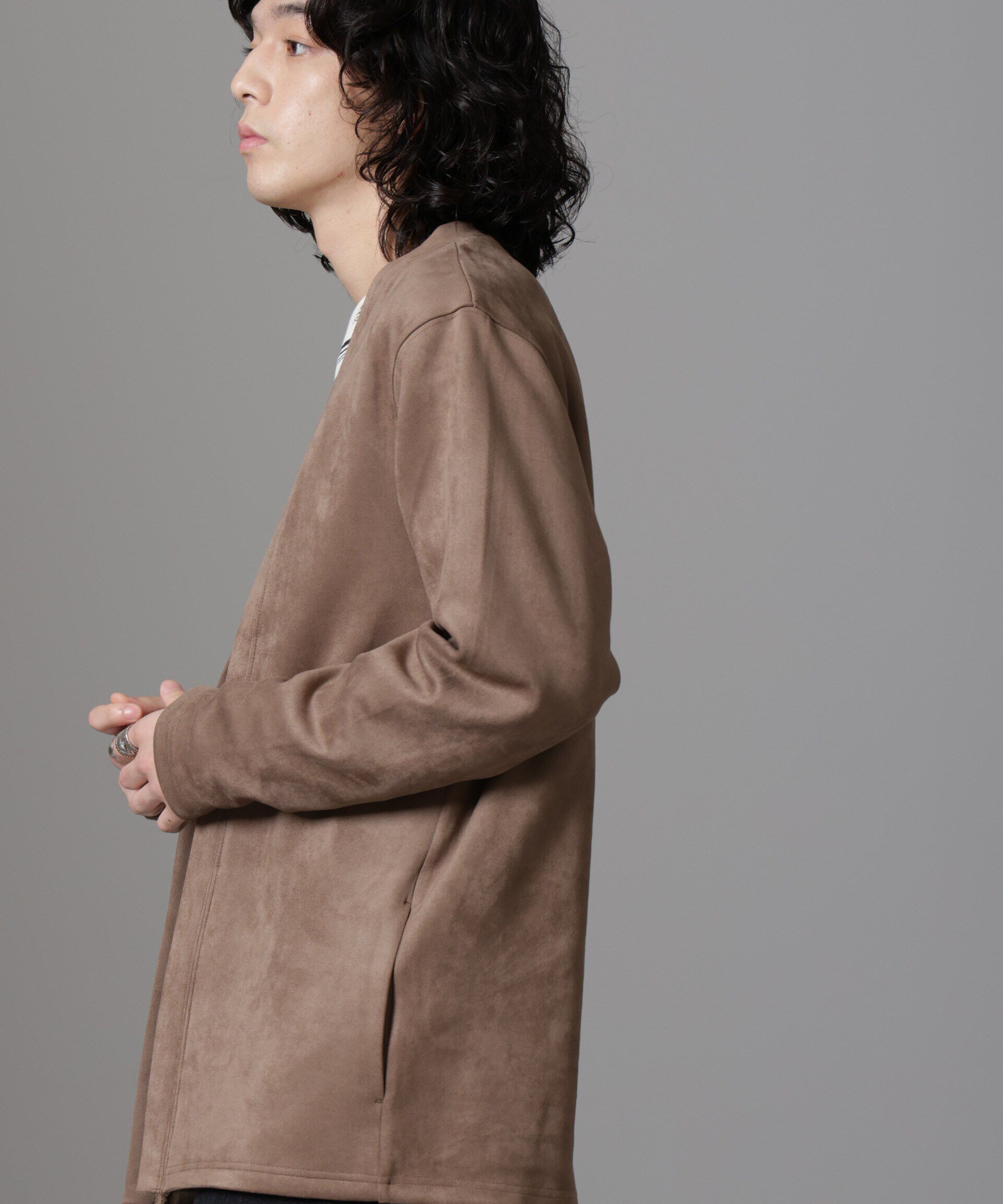 nano･universe「フェイクスエードトッパーカーディガン 24AW」|Tシャツ・カットソー|モカ3