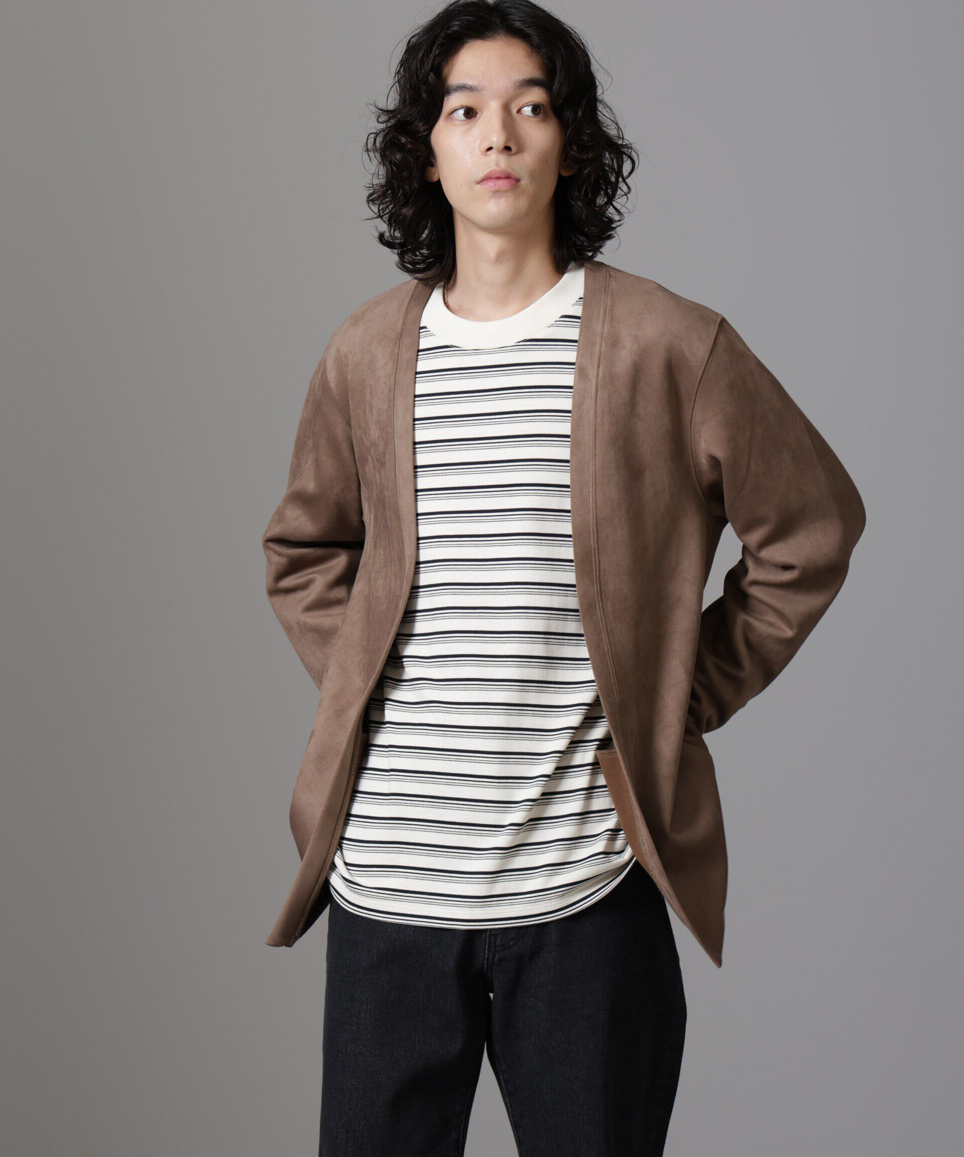 nano･universe「フェイクスエードトッパーカーディガン 24AW」|Tシャツ・カットソー|