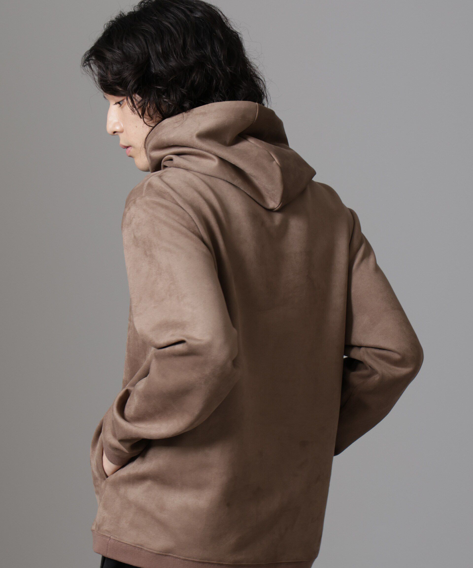 nano･universe「フェイクスエードフーディー 長袖」|Tシャツ・カットソー|