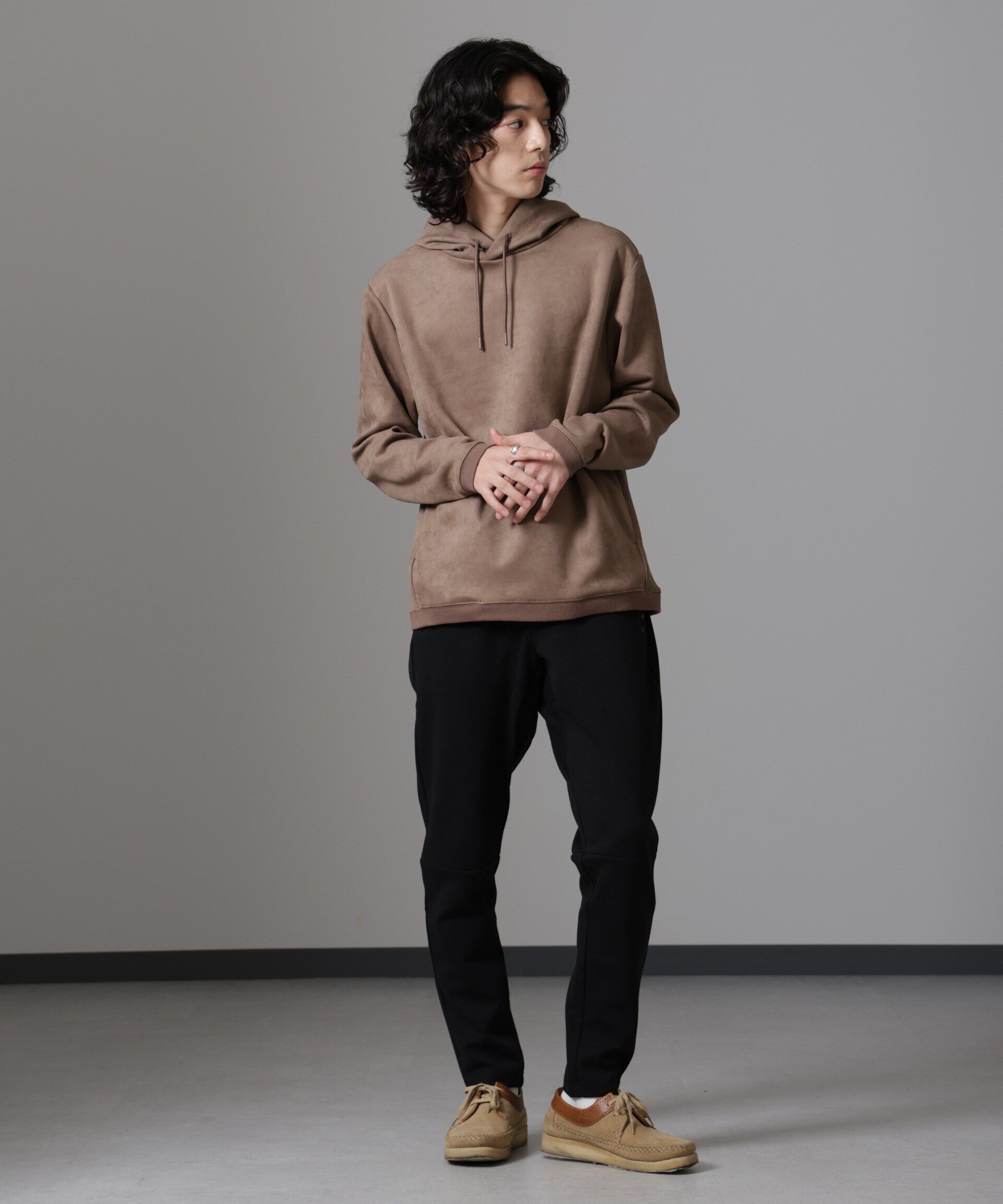 nano･universe「フェイクスエードフーディー 長袖」|Tシャツ・カットソー|