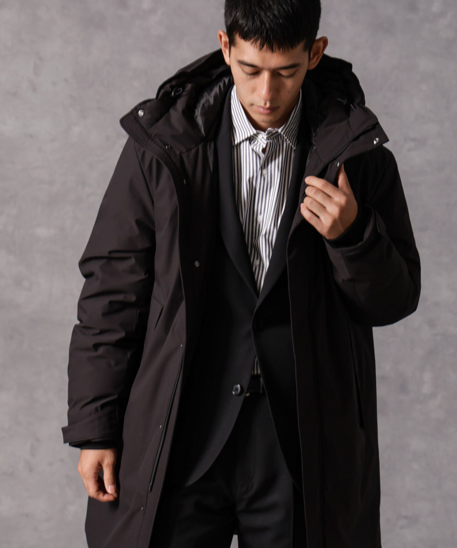 nano･universe「「西川ダウン(R)」ロングフードダウン」|ダウン|