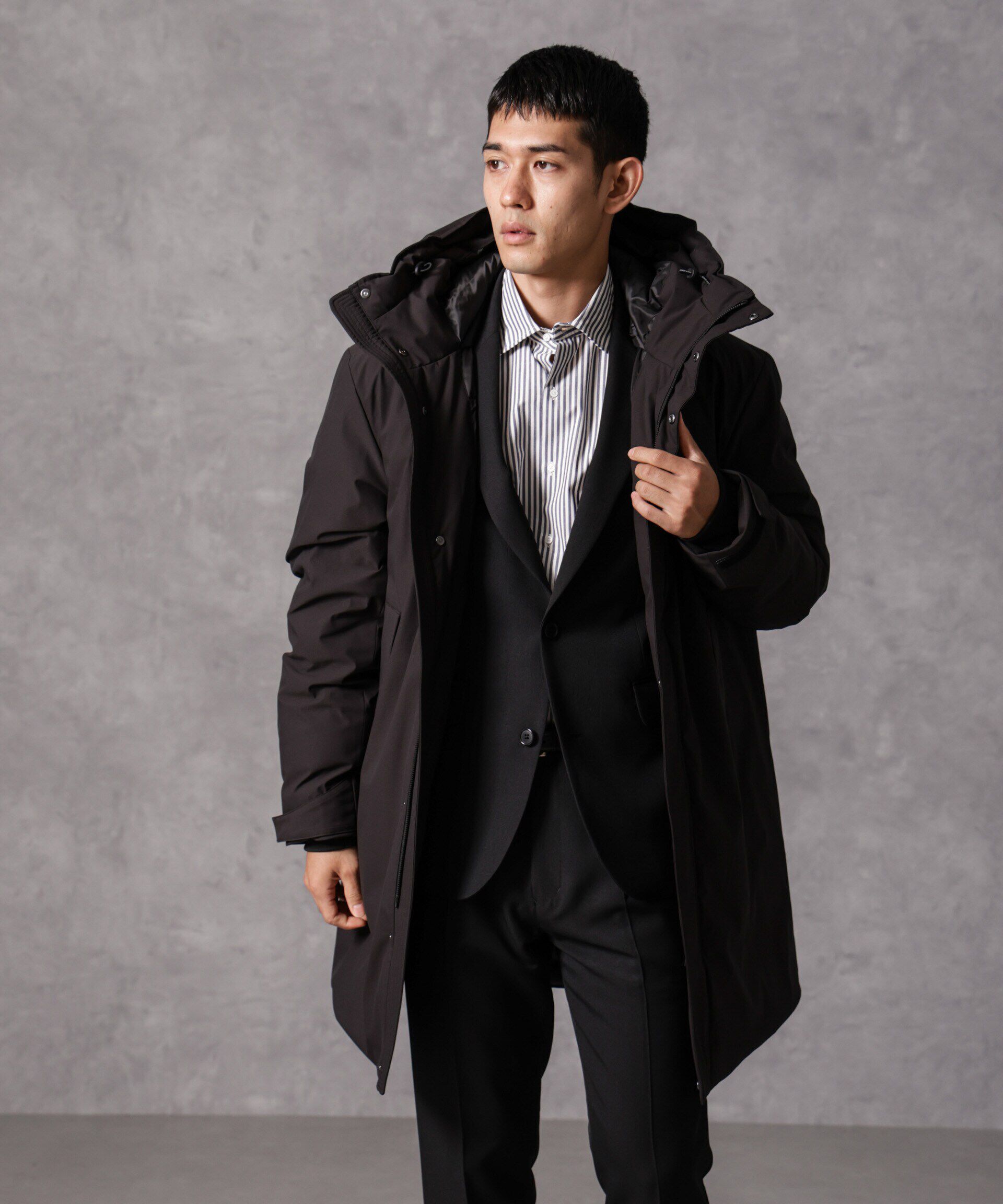 nano･universe「「西川ダウン(R)」ロングフードダウン」|ダウン|