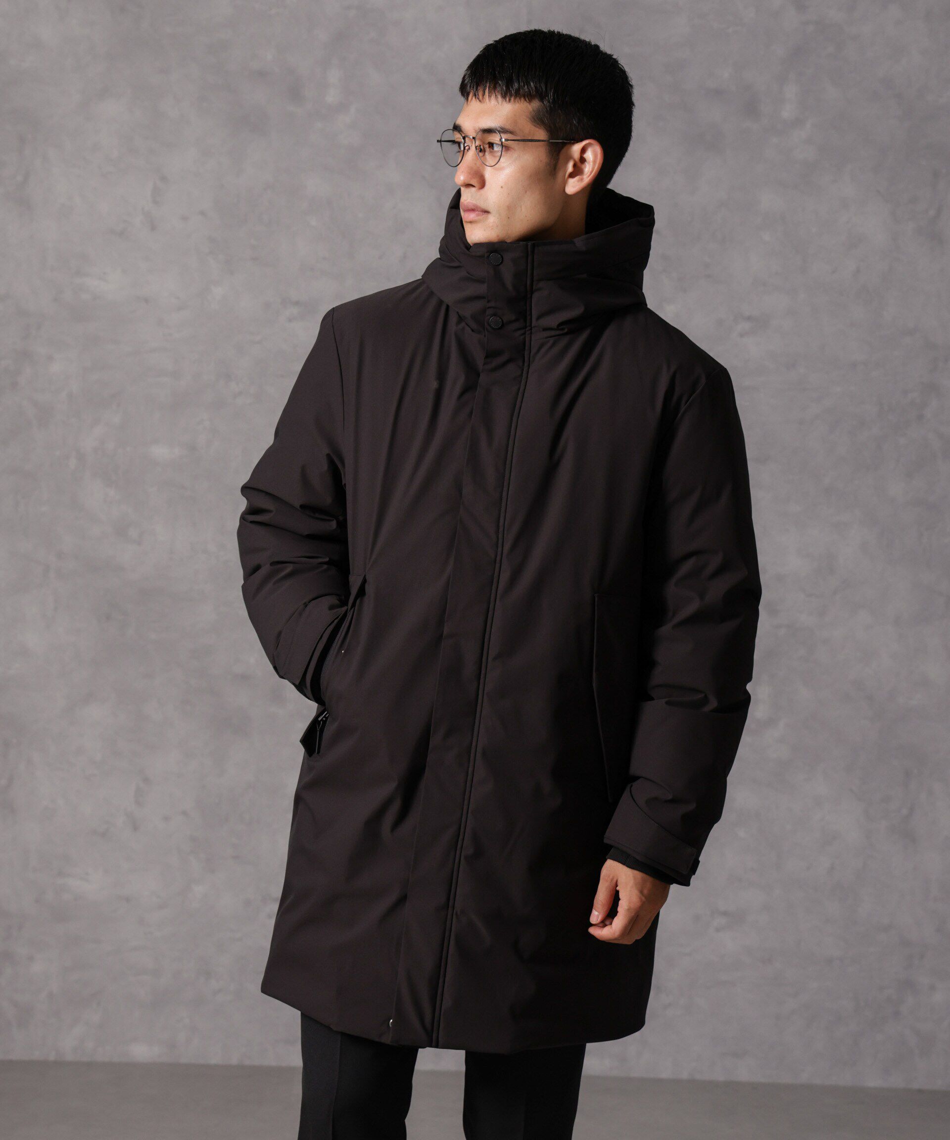 nano･universe「「西川ダウン(R)」ロングフードダウン」|ダウン|