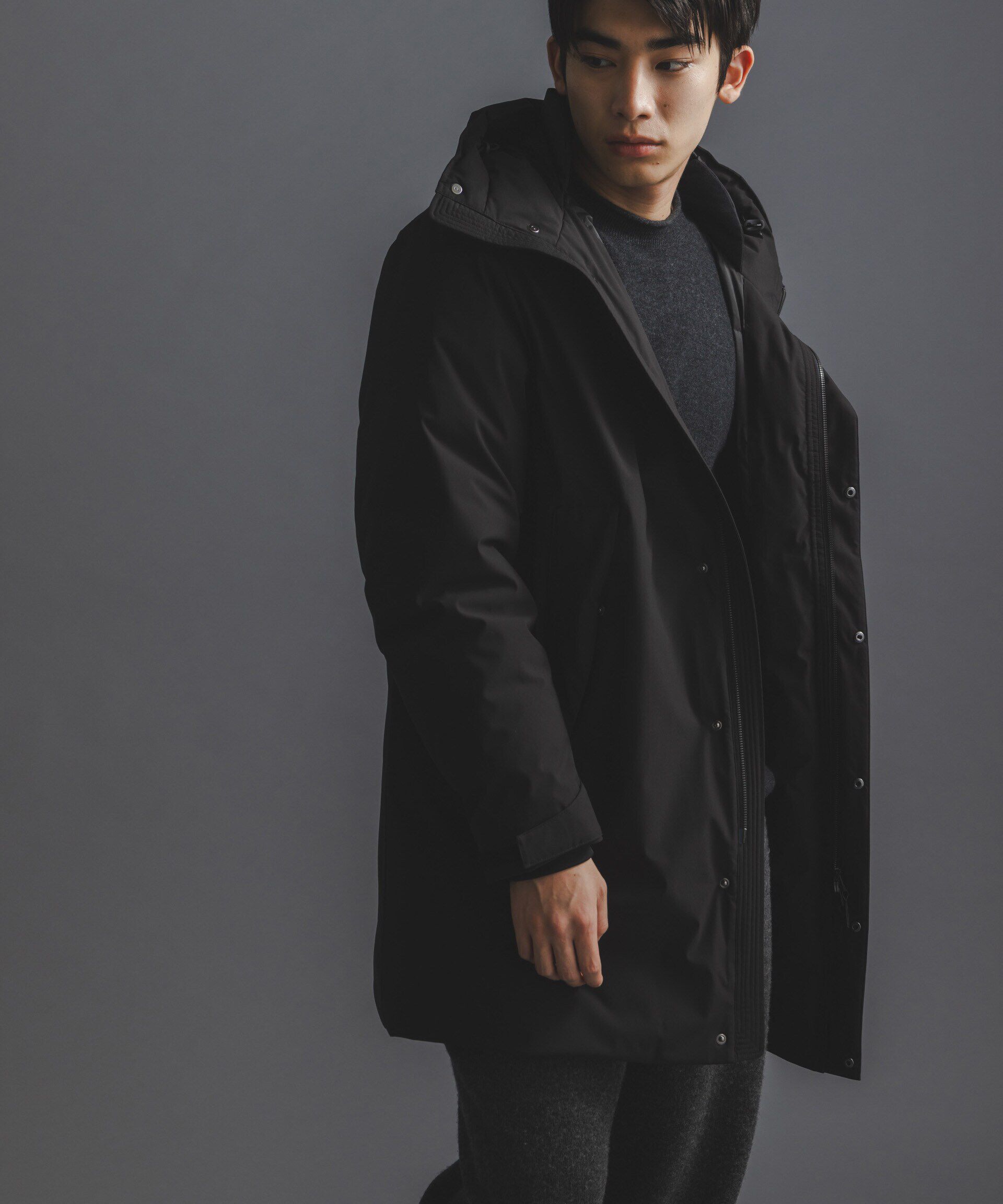 nano･universe「「西川ダウン(R)」ロングフードダウン」|ダウン|