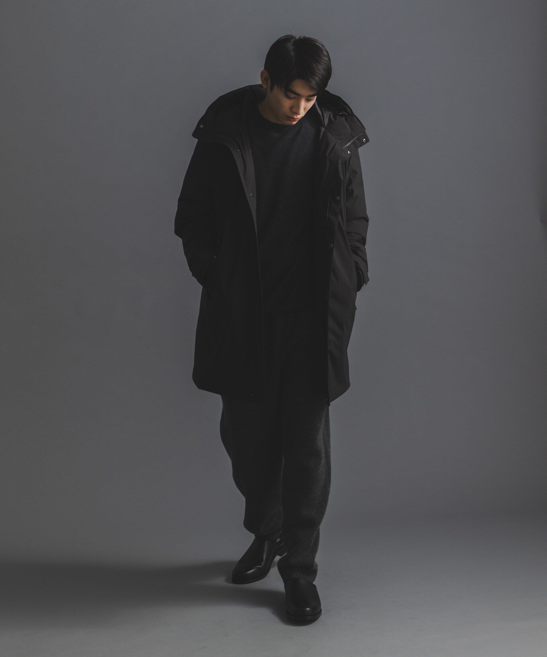 nano･universe「「西川ダウン(R)」ロングフードダウン」|ダウン|