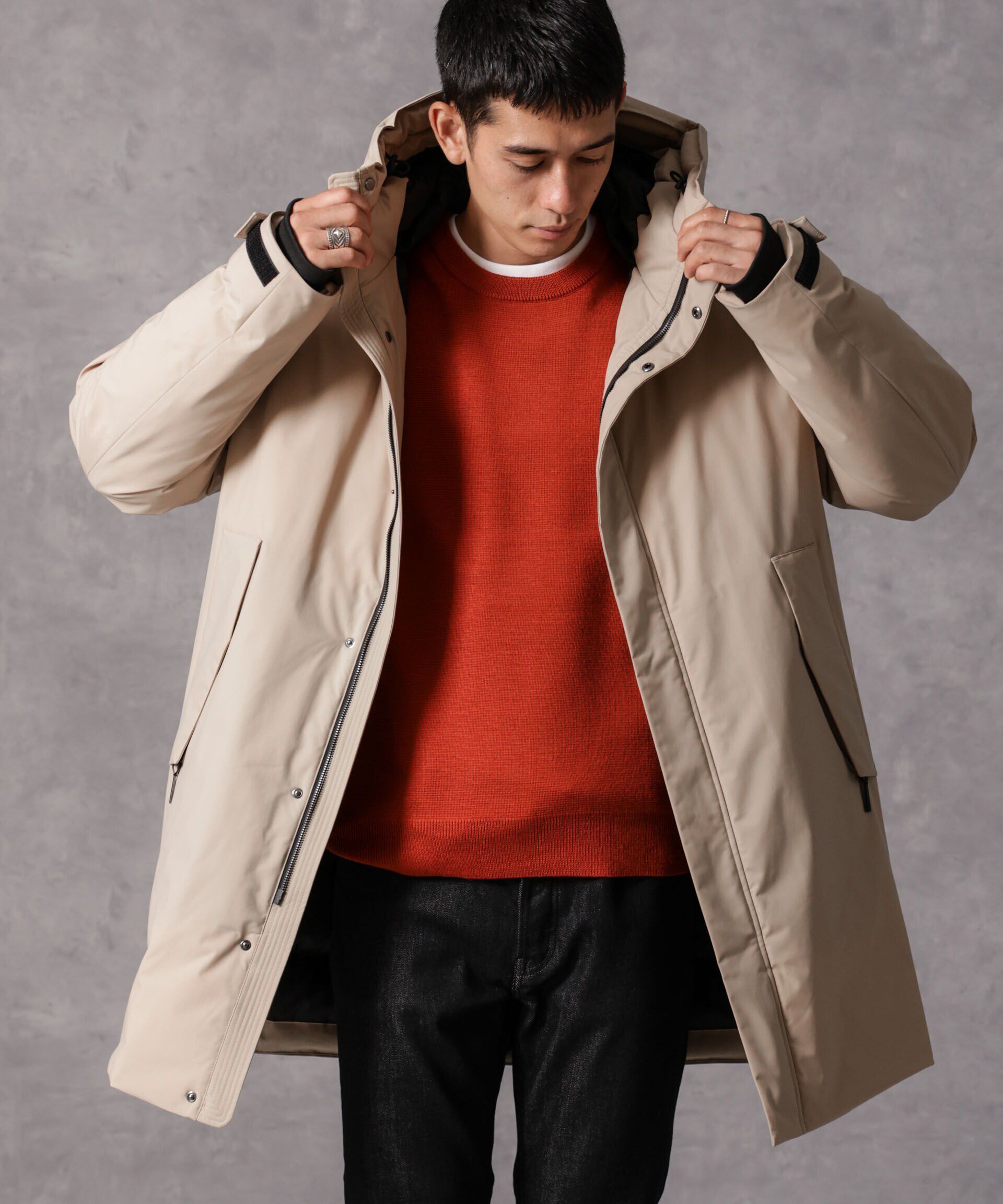 nano･universe「「西川ダウン(R)」ロングフードダウン」|ダウン|