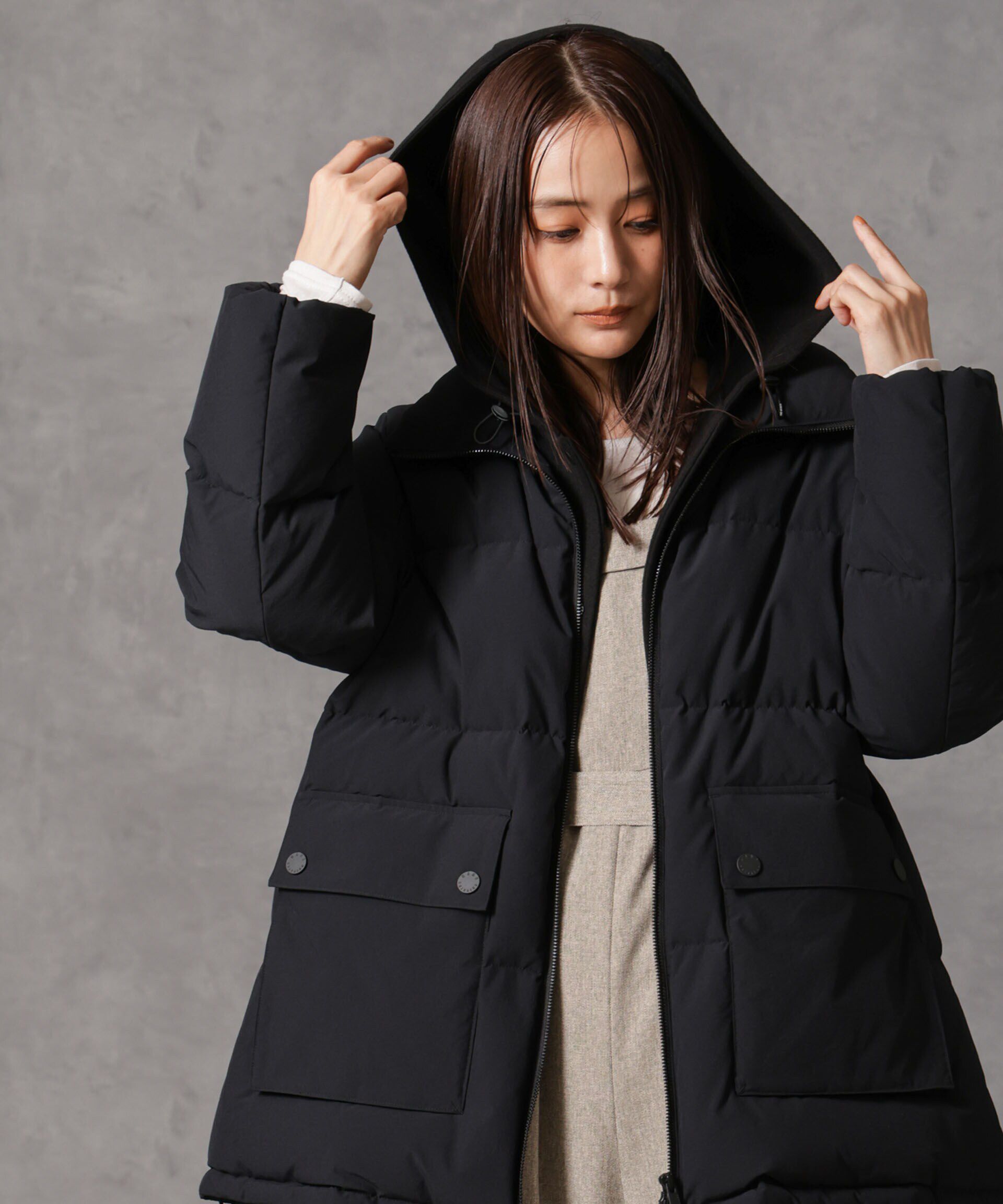 nano･universe「「西川ダウン(R)」2WAY異素材フードダウン」|ダウン|