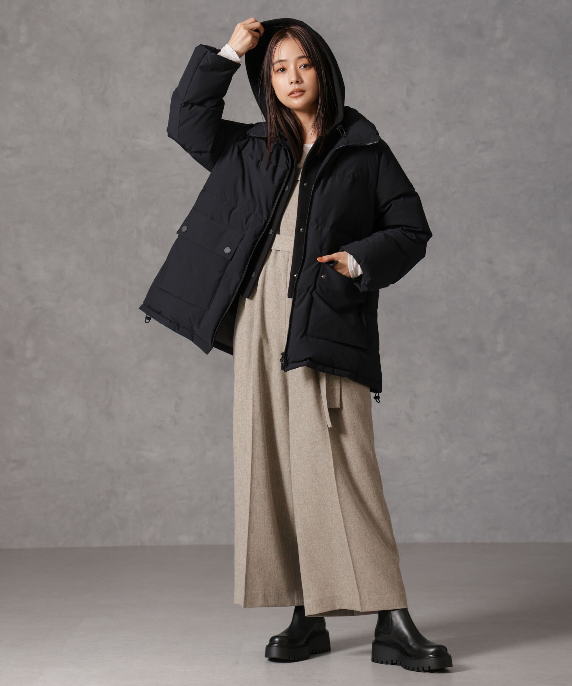 nano･universe「「西川ダウン(R)」2WAY異素材フードダウン」|ダウン|