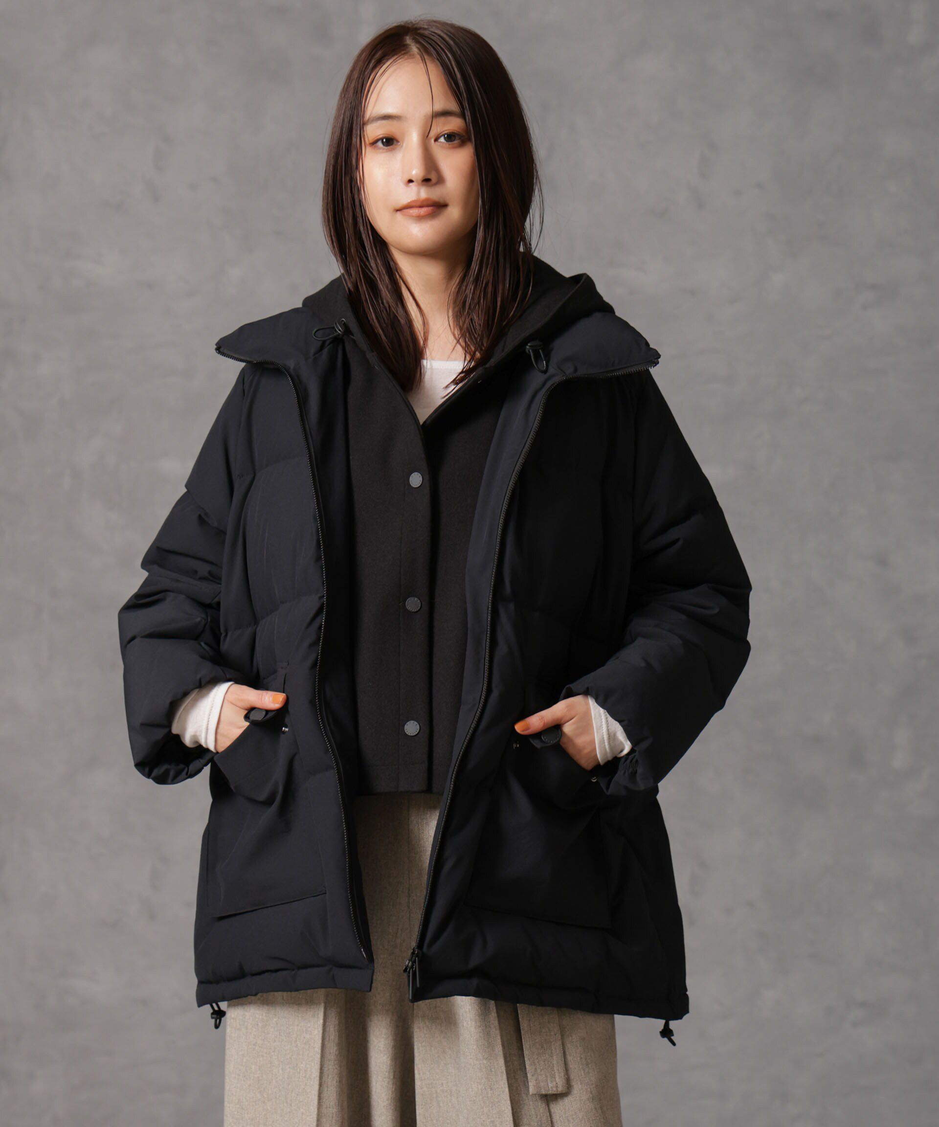 nano･universe「「西川ダウン(R)」2WAY異素材フードダウン」|ダウン|