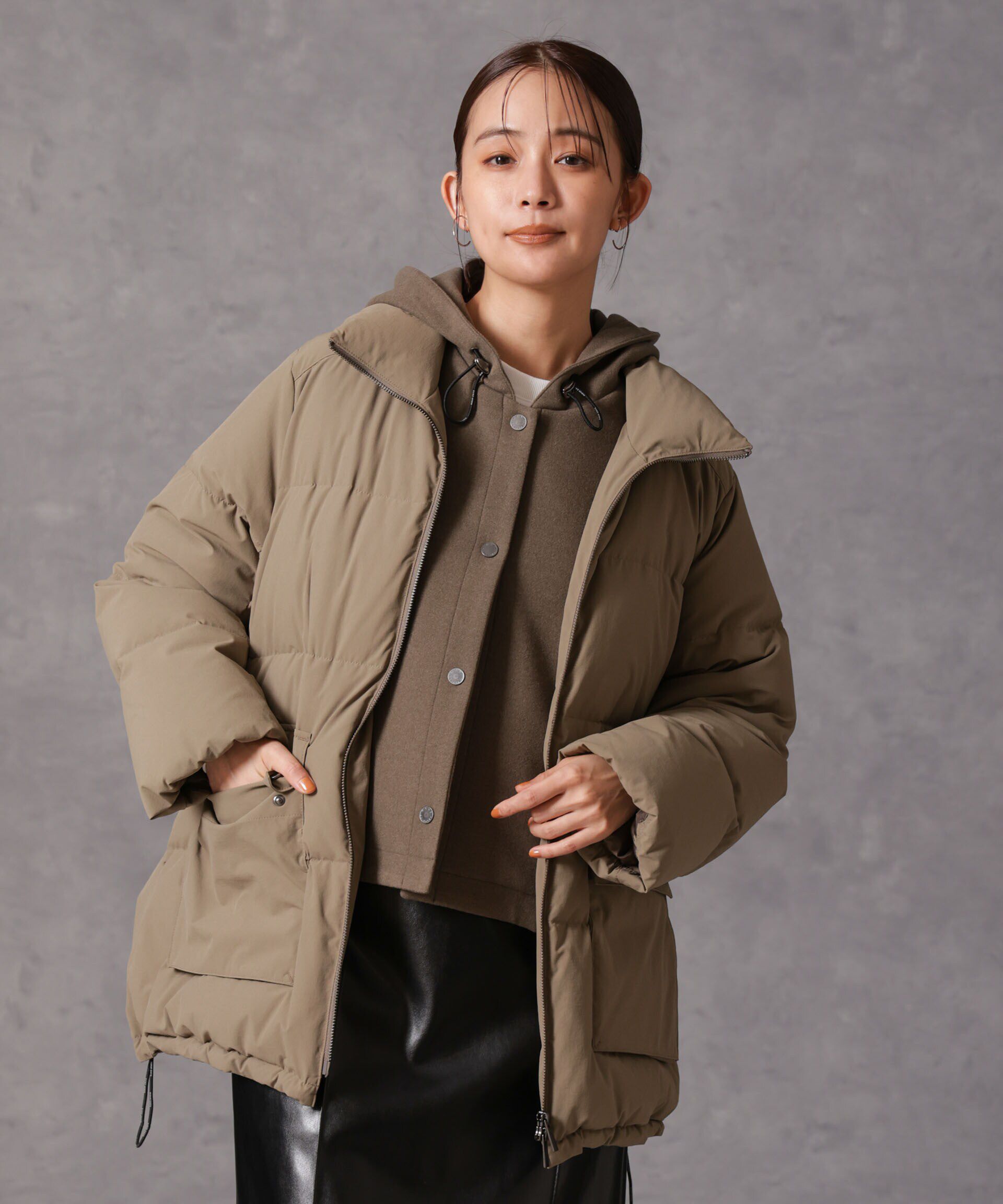 nano･universe「「西川ダウン(R)」2WAY異素材フードダウン」|ダウン|