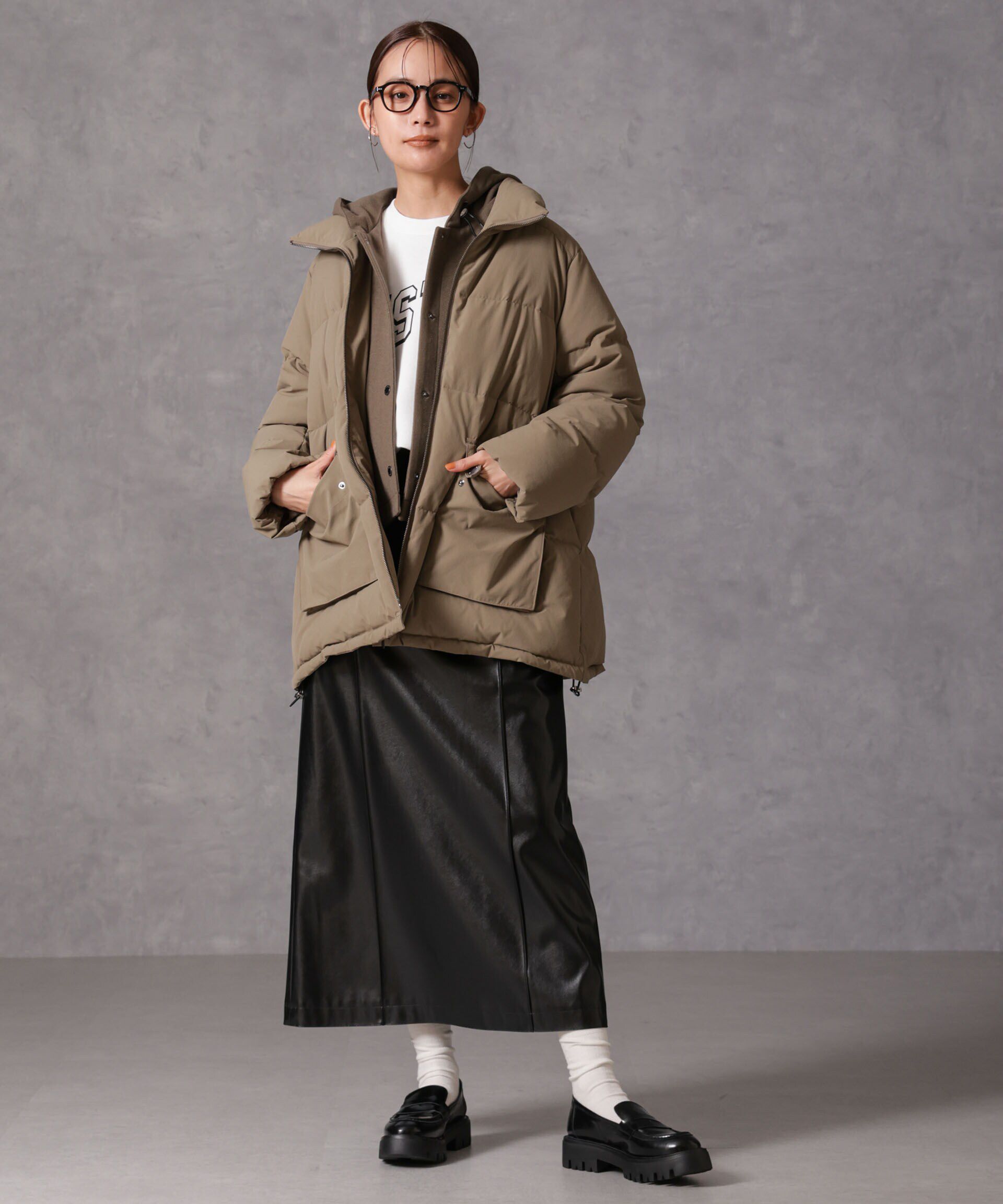 nano･universe「「西川ダウン(R)」2WAY異素材フードダウン」|ダウン|