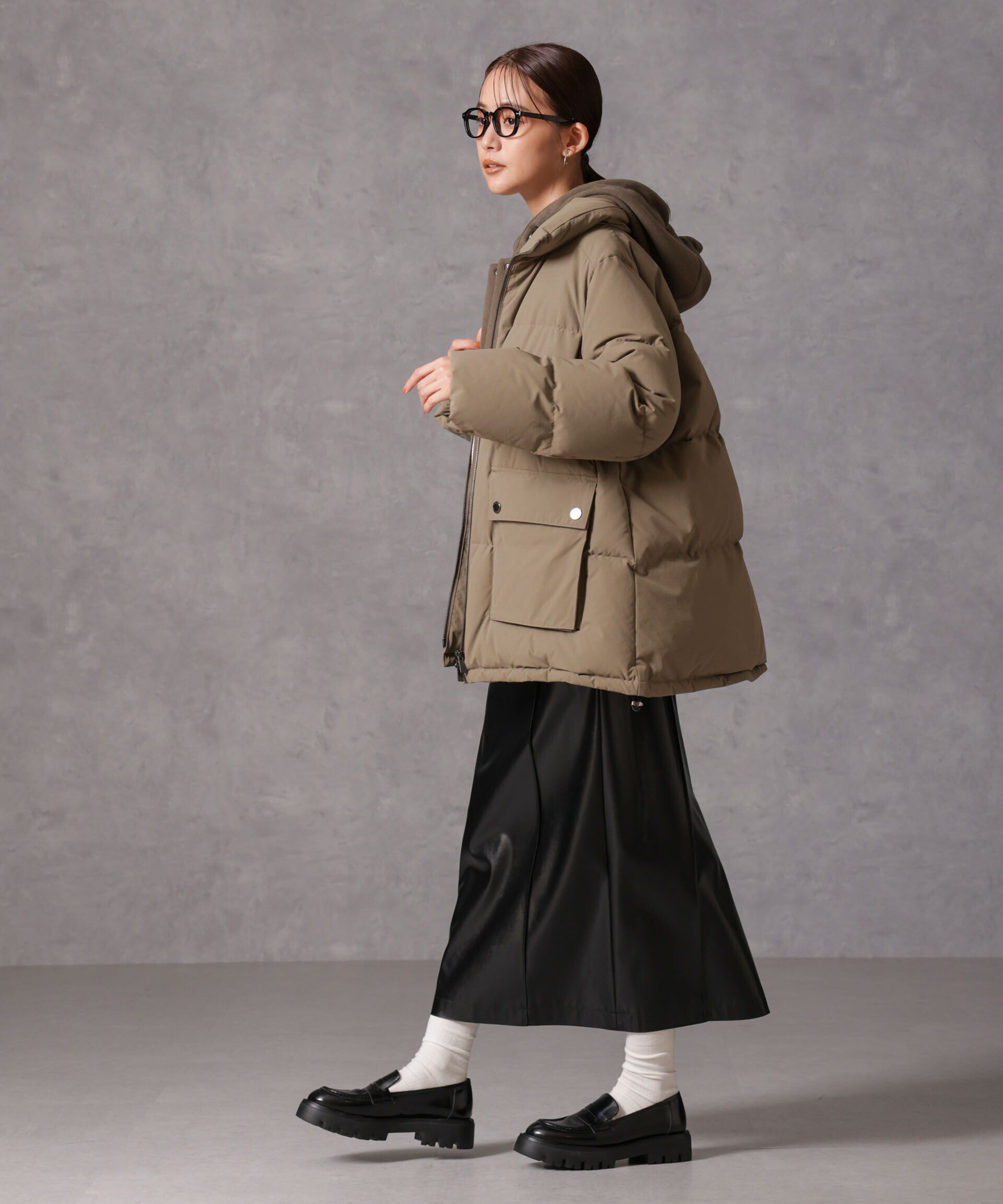 nano･universe「「西川ダウン(R)」2WAY異素材フードダウン」|ダウン|