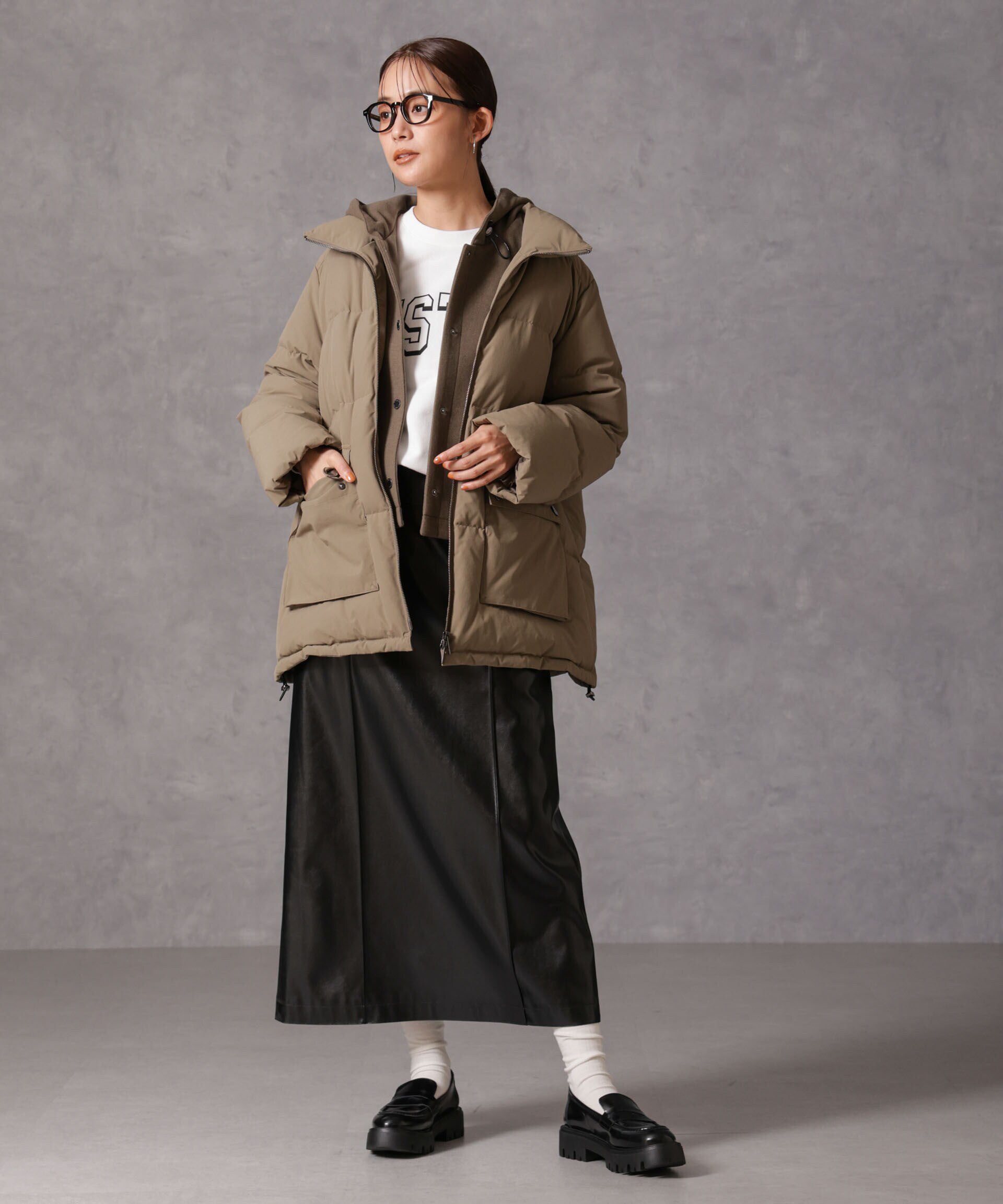 nano･universe「「西川ダウン(R)」2WAY異素材フードダウン」|ダウン|