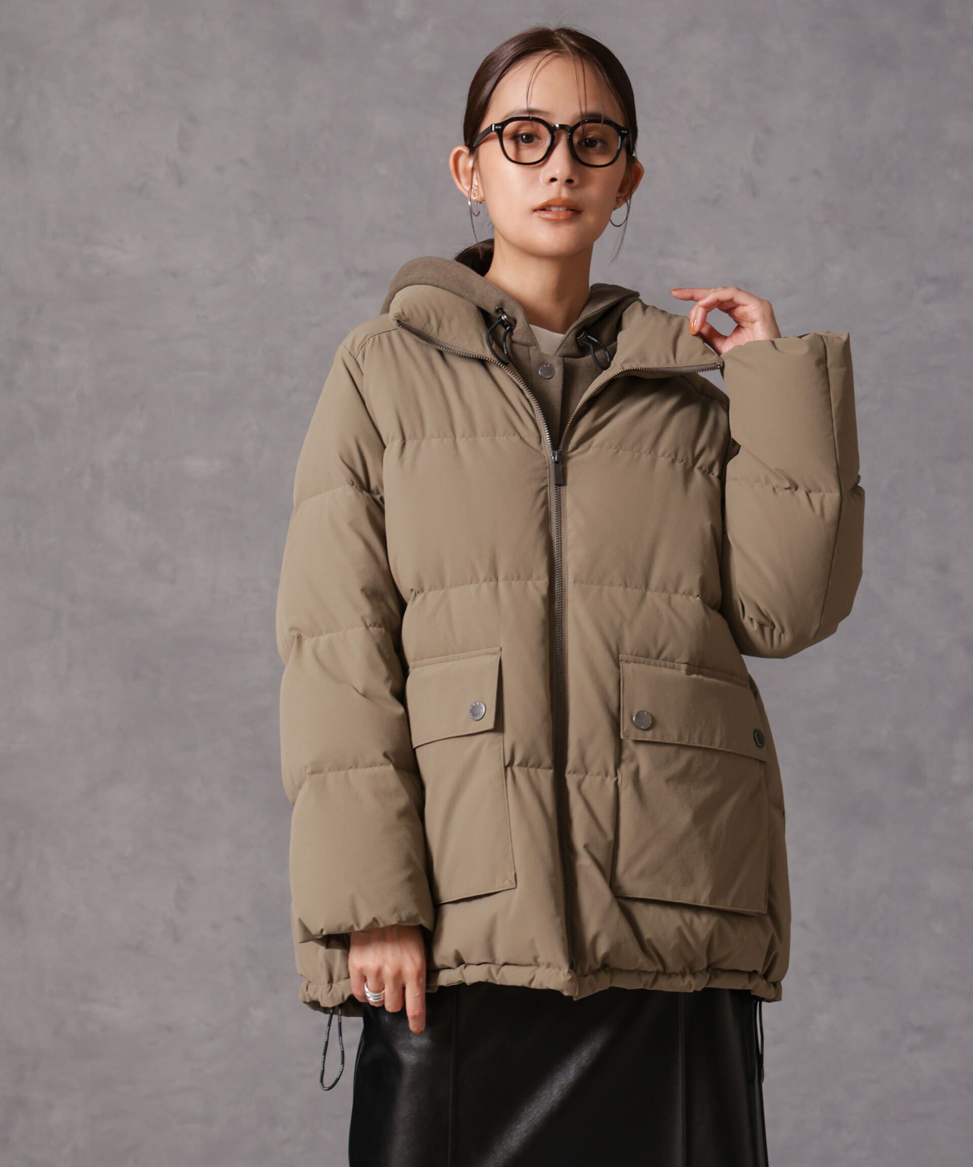 nano･universe「「西川ダウン(R)」2WAY異素材フードダウン」|ダウン|