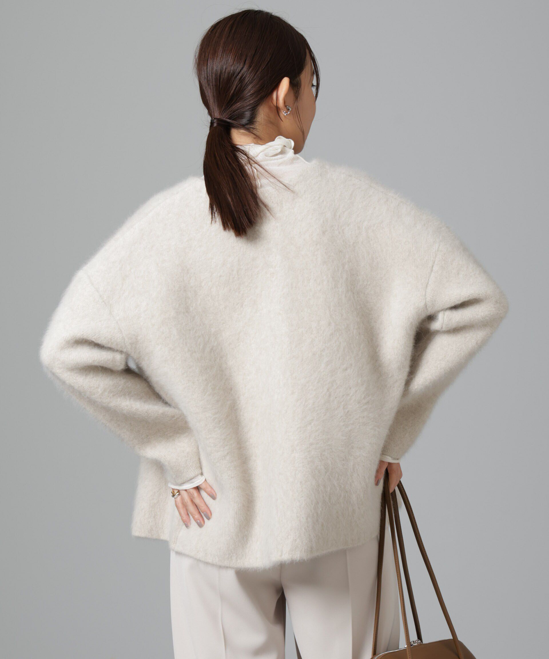 nano･universe「ウォッシャブルフォックスリバーニットジャケット」|ニット・セーター|