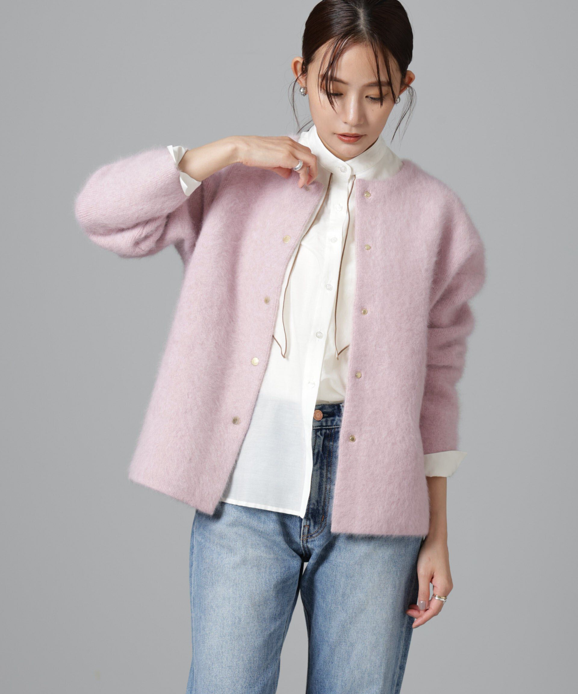 nano･universe「ウォッシャブルフォックスリバーニットジャケット」|ニット・セーター|