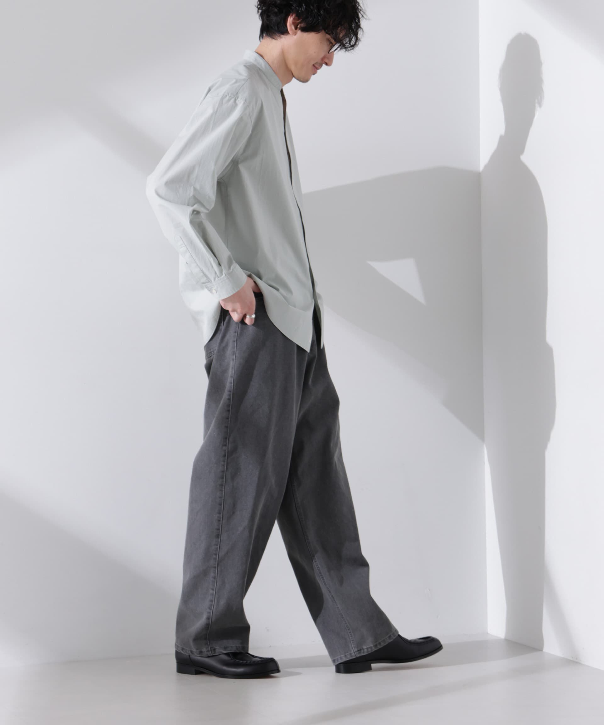 nano･universe「「大人のワイドシャツ」バンドカラー 長袖」|シャツ・ブラウス|