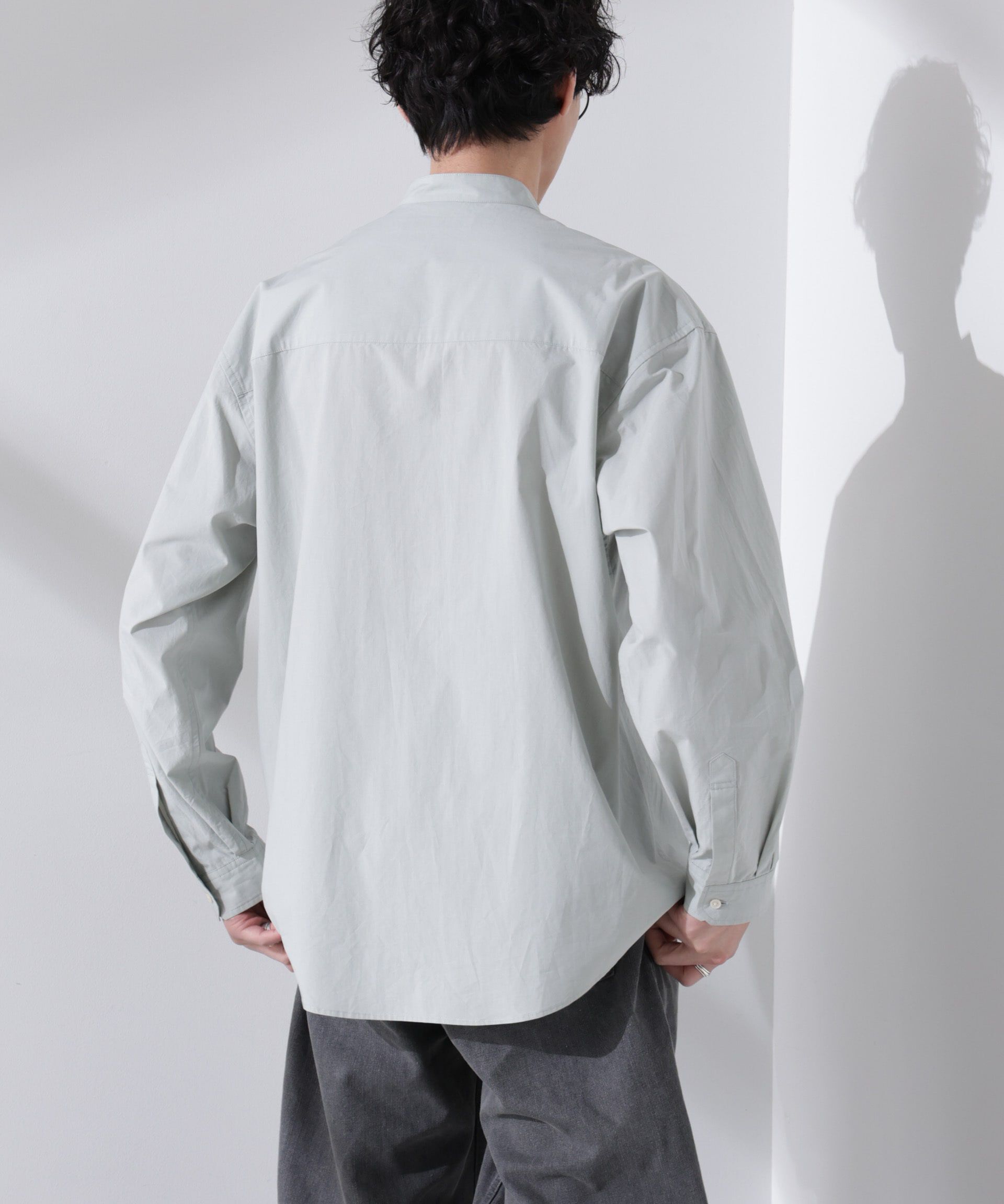 nano･universe「「大人のワイドシャツ」バンドカラー 長袖」|シャツ・ブラウス|