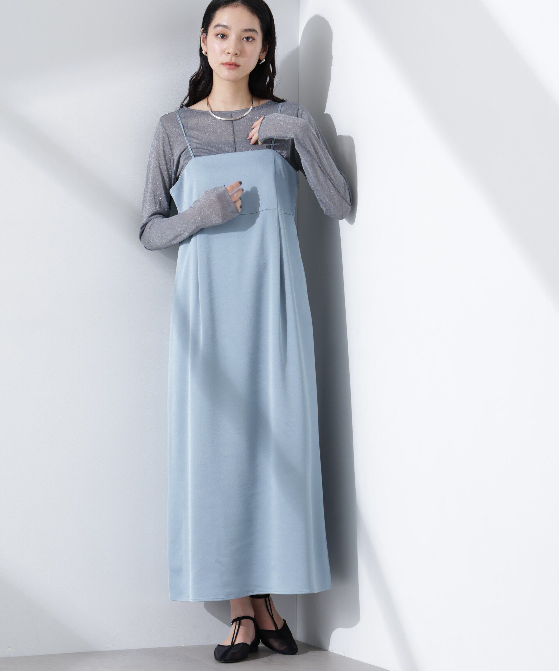 nano･universe「サテンキャミワンピース」|ワンピース|