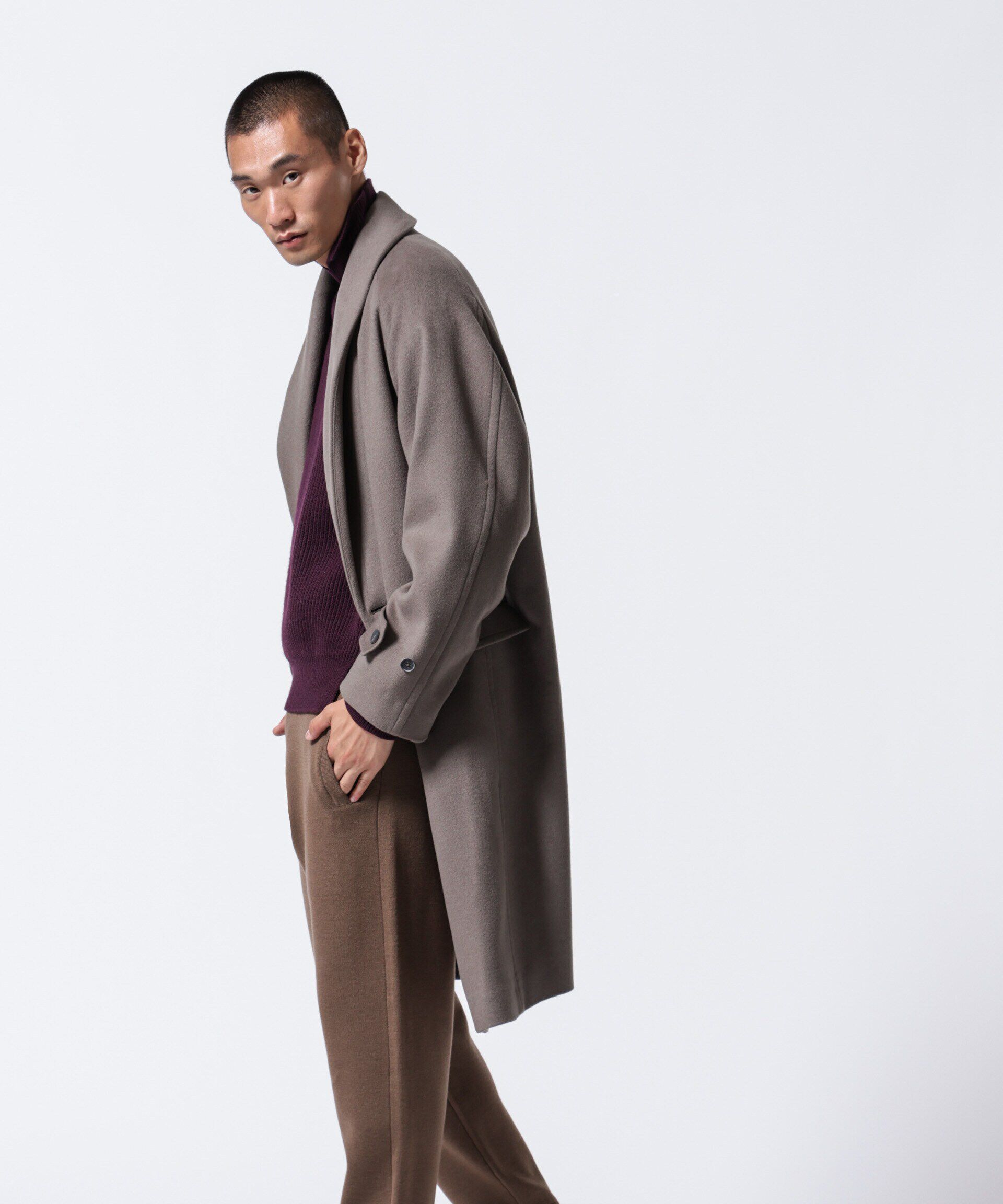 nano･universe「｢ASSEMBLANC｣シルクブレンドダブルクロスショールカラーコート」|その他|