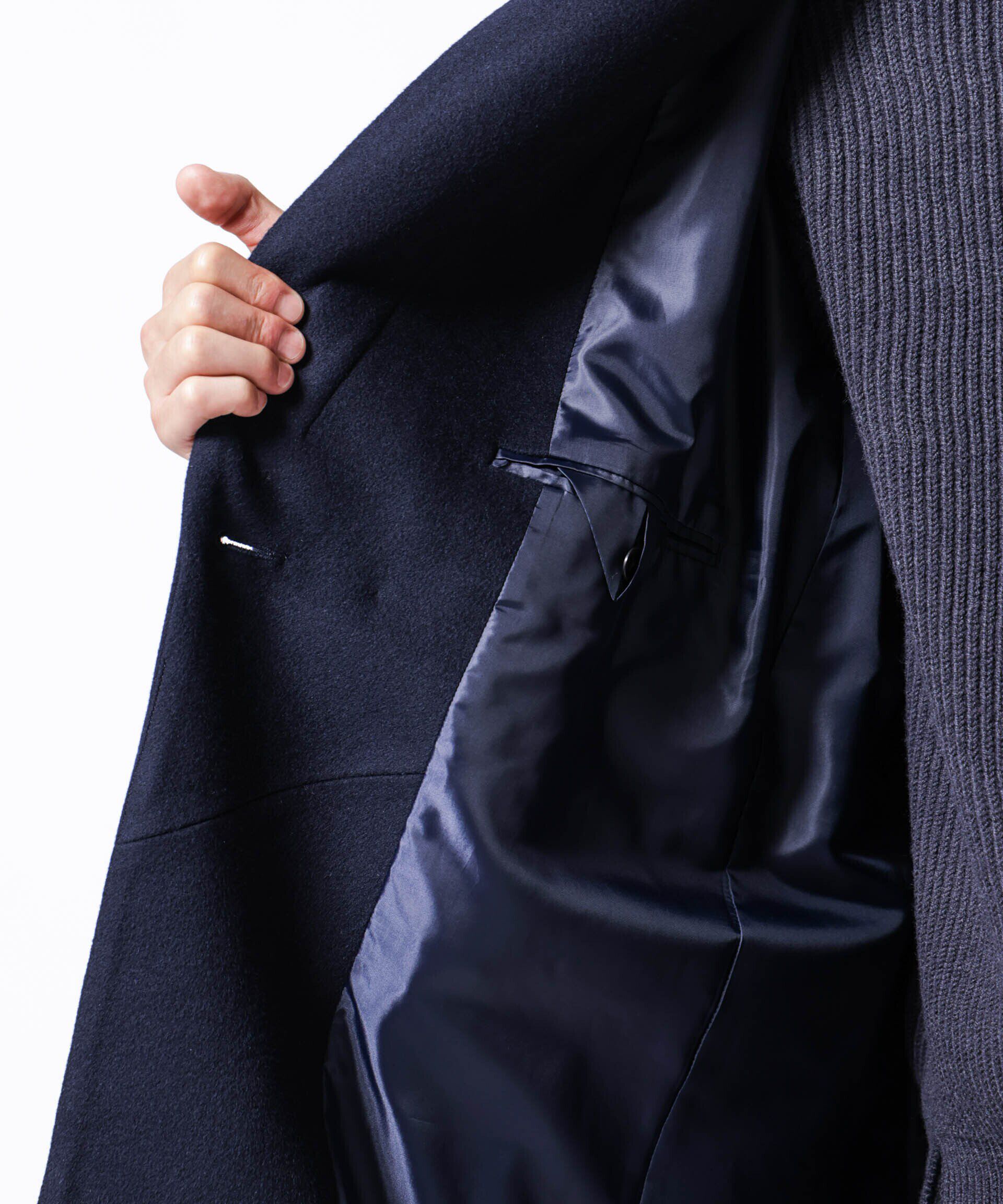 nano･universe「｢ASSEMBLANC｣シルクブレンドダブルクロスショールカラーコート」|その他|