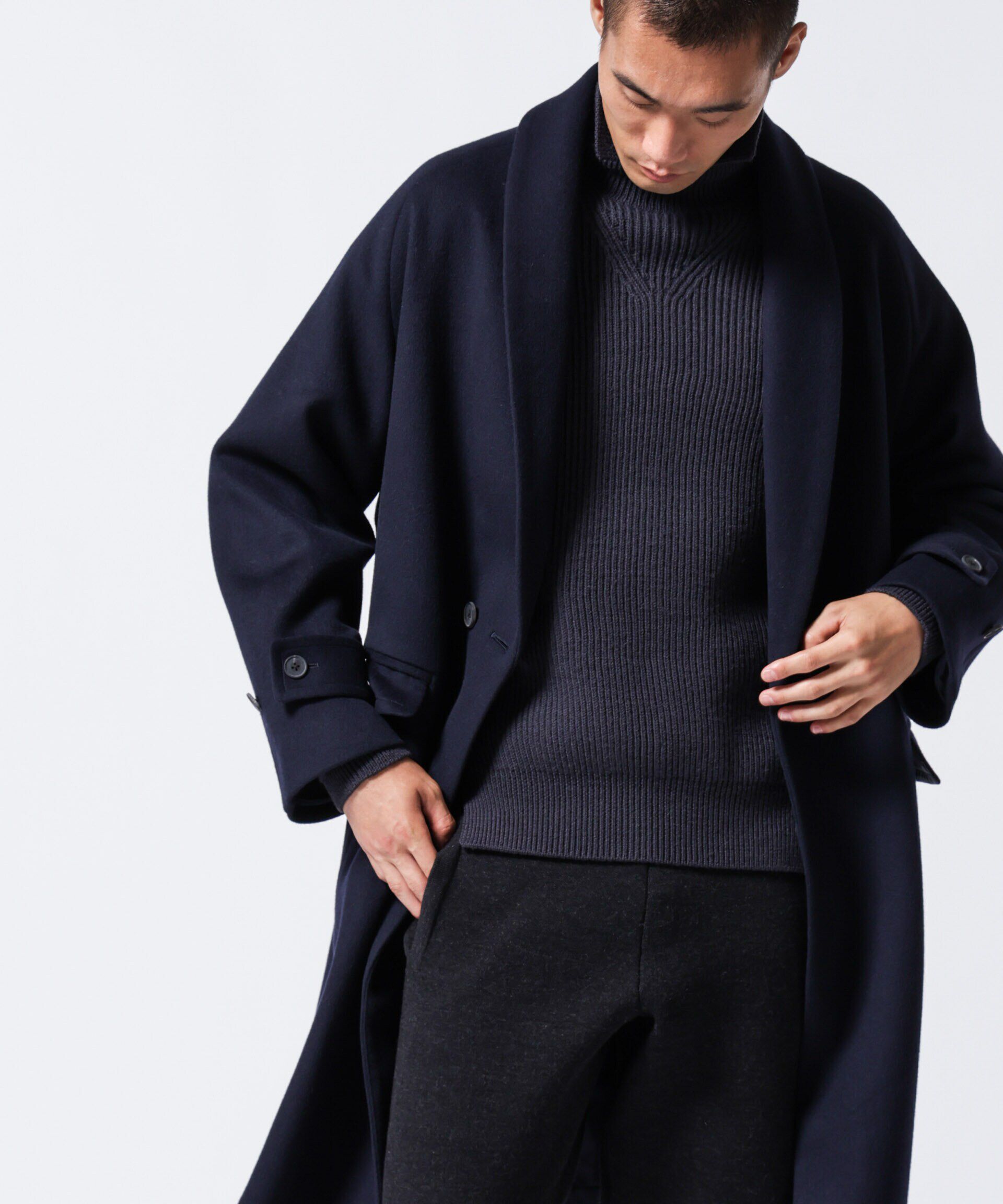 nano･universe「｢ASSEMBLANC｣シルクブレンドダブルクロスショールカラーコート」|その他|