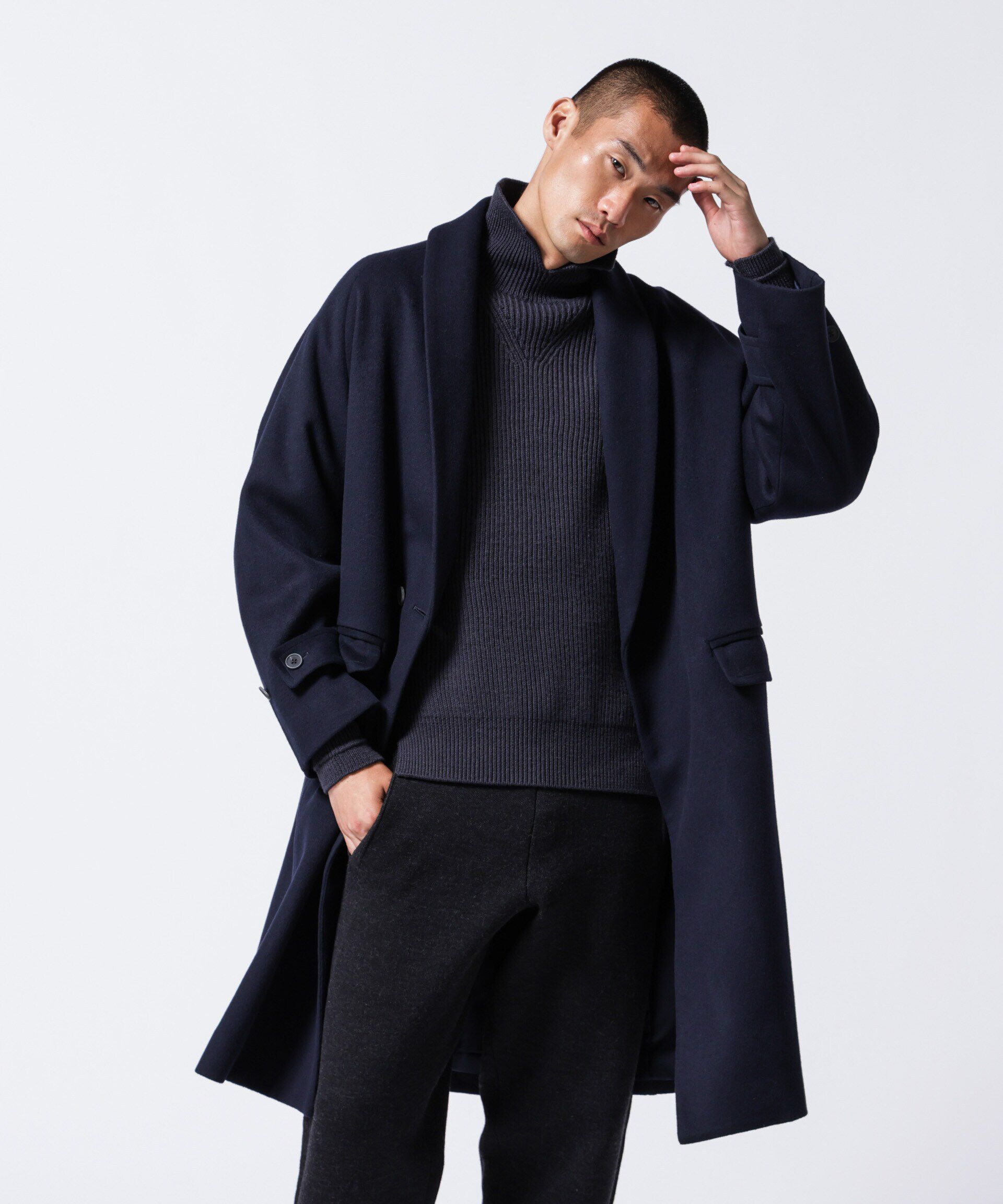 nano･universe「｢ASSEMBLANC｣シルクブレンドダブルクロスショールカラーコート」|その他|