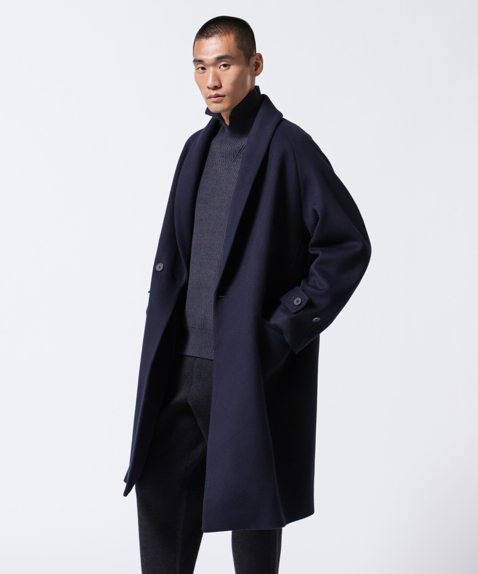 nano･universe「｢ASSEMBLANC｣シルクブレンドダブルクロスショールカラーコート」|その他|