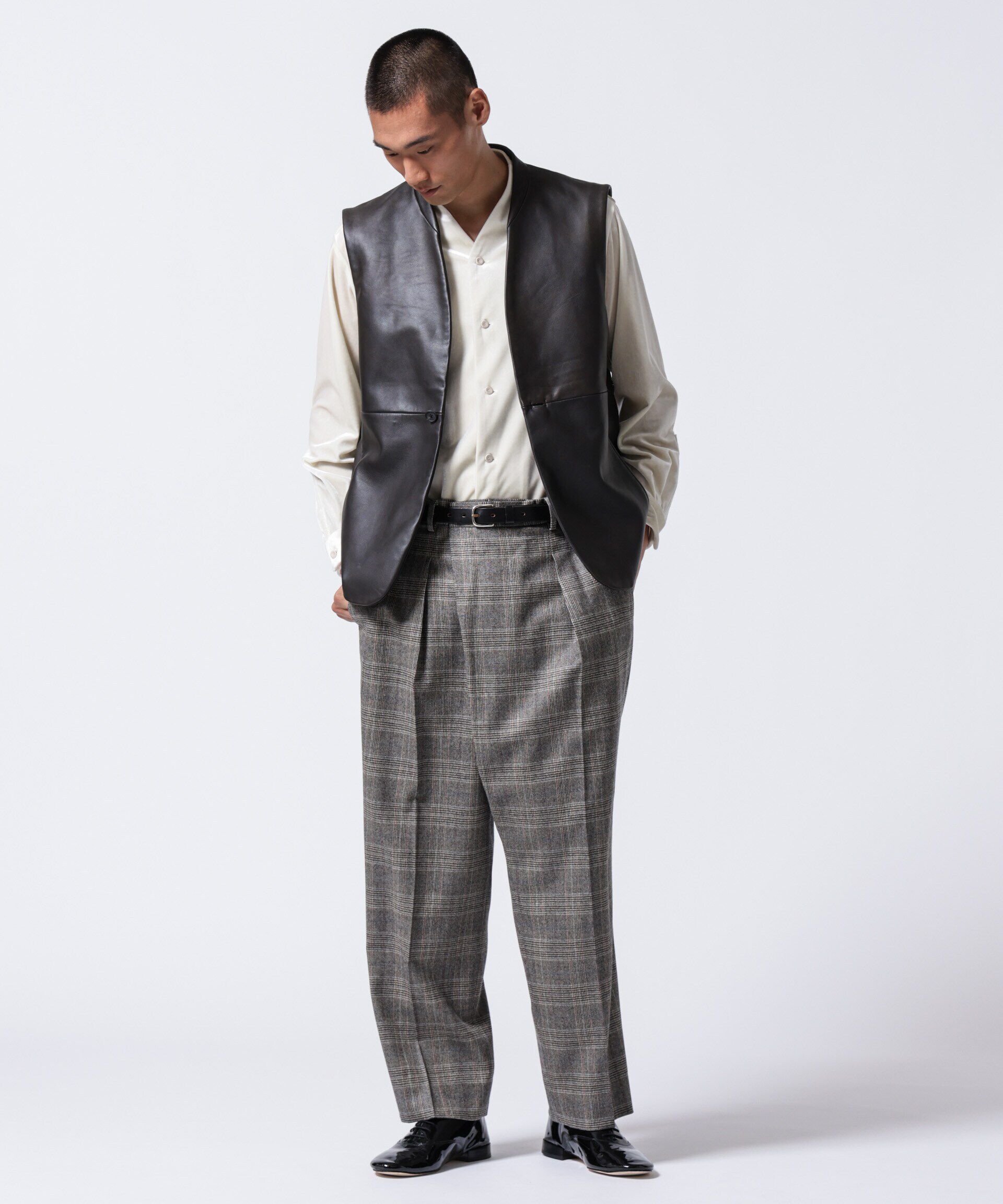 nano･universe「「ASSEMBLANC」トリアセテートベルベットシャツブルゾン」|シャツ・ブラウス|