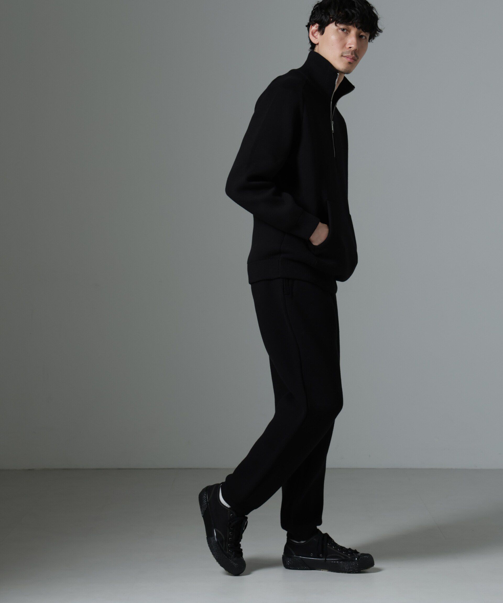 nano･universe「ハーフジップダブルニットハイネック」|ニット・セーター|