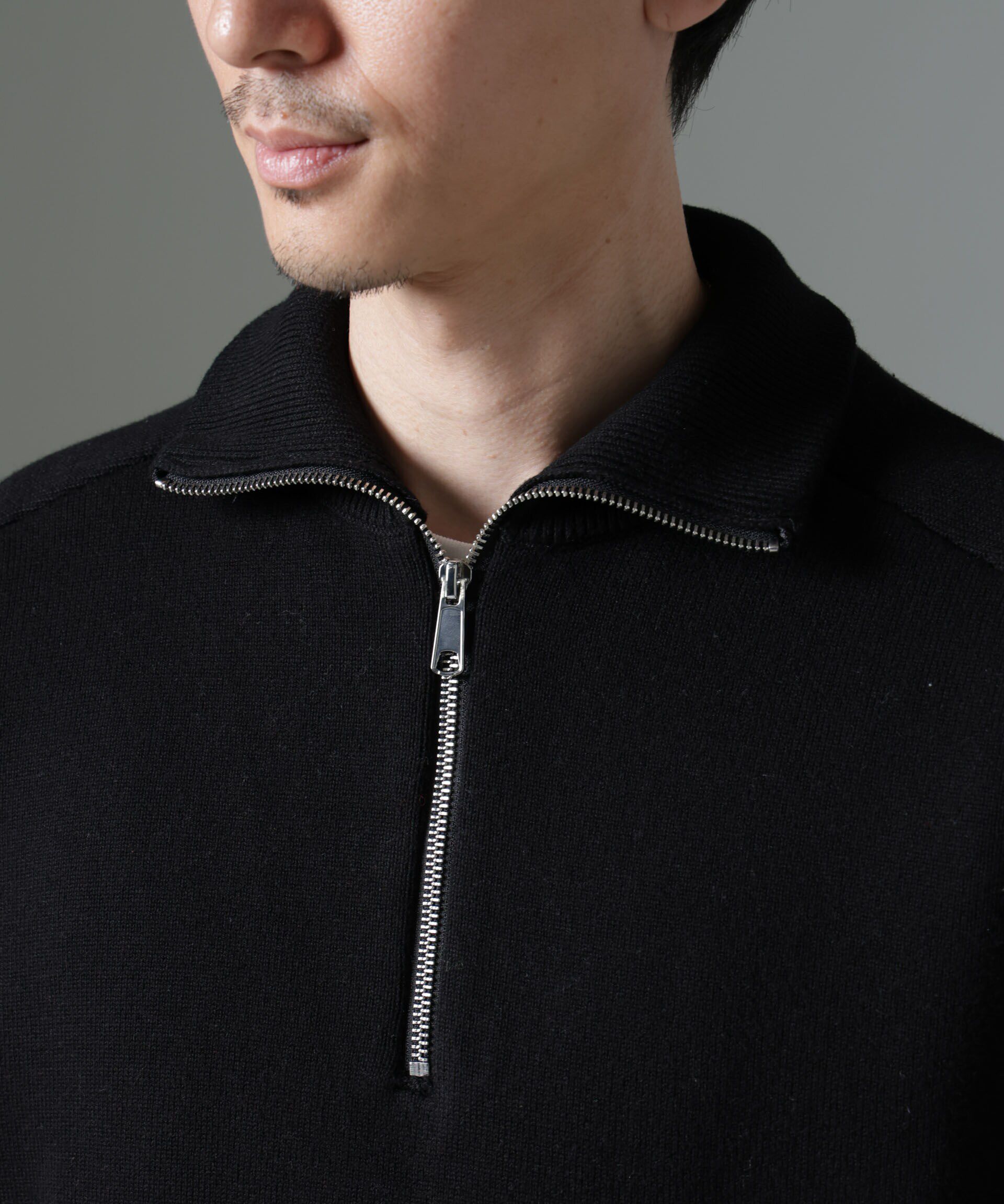 nano･universe「ハーフジップダブルニットハイネック」|ニット・セーター|