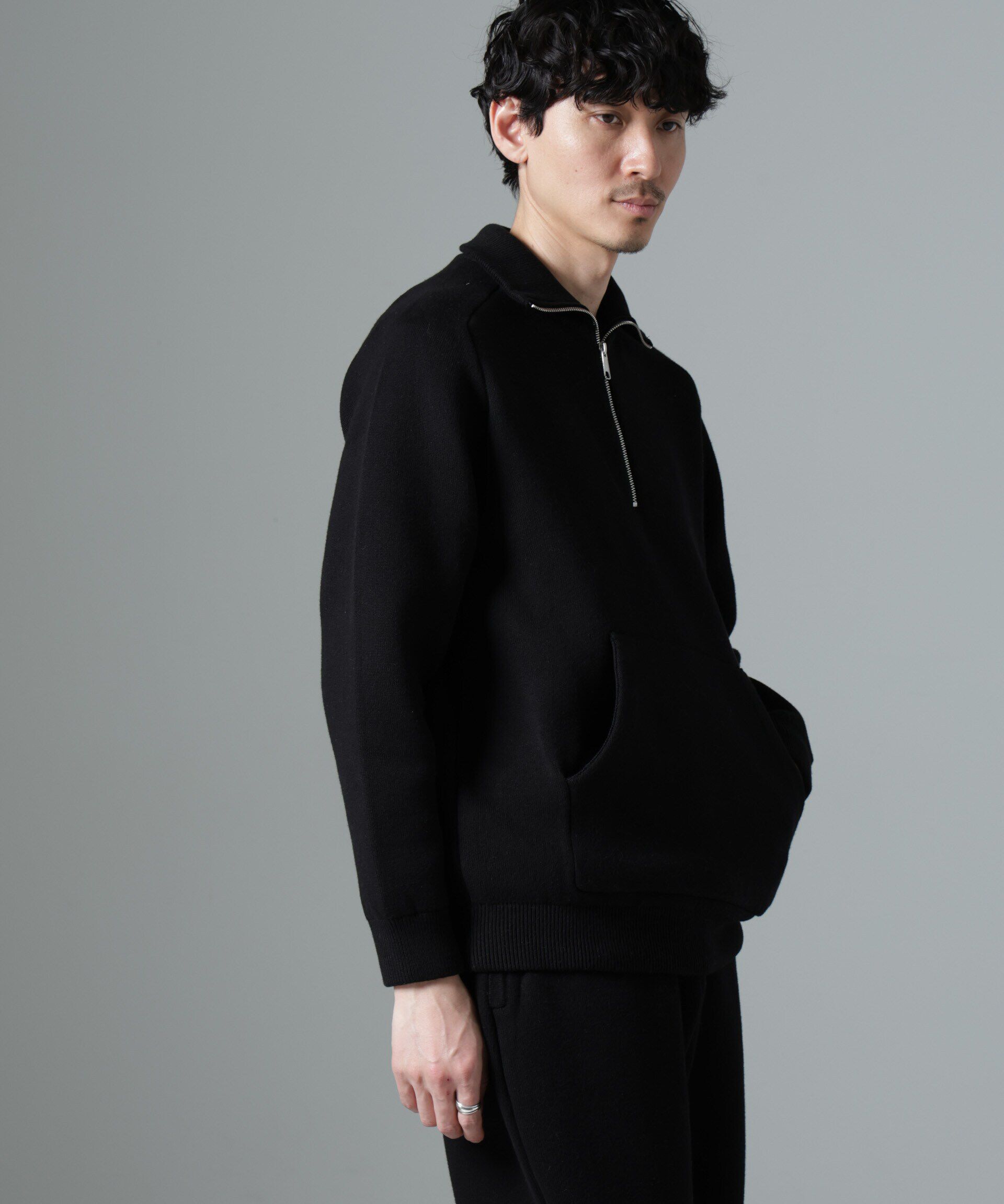 nano･universe「ハーフジップダブルニットハイネック」|ニット・セーター|