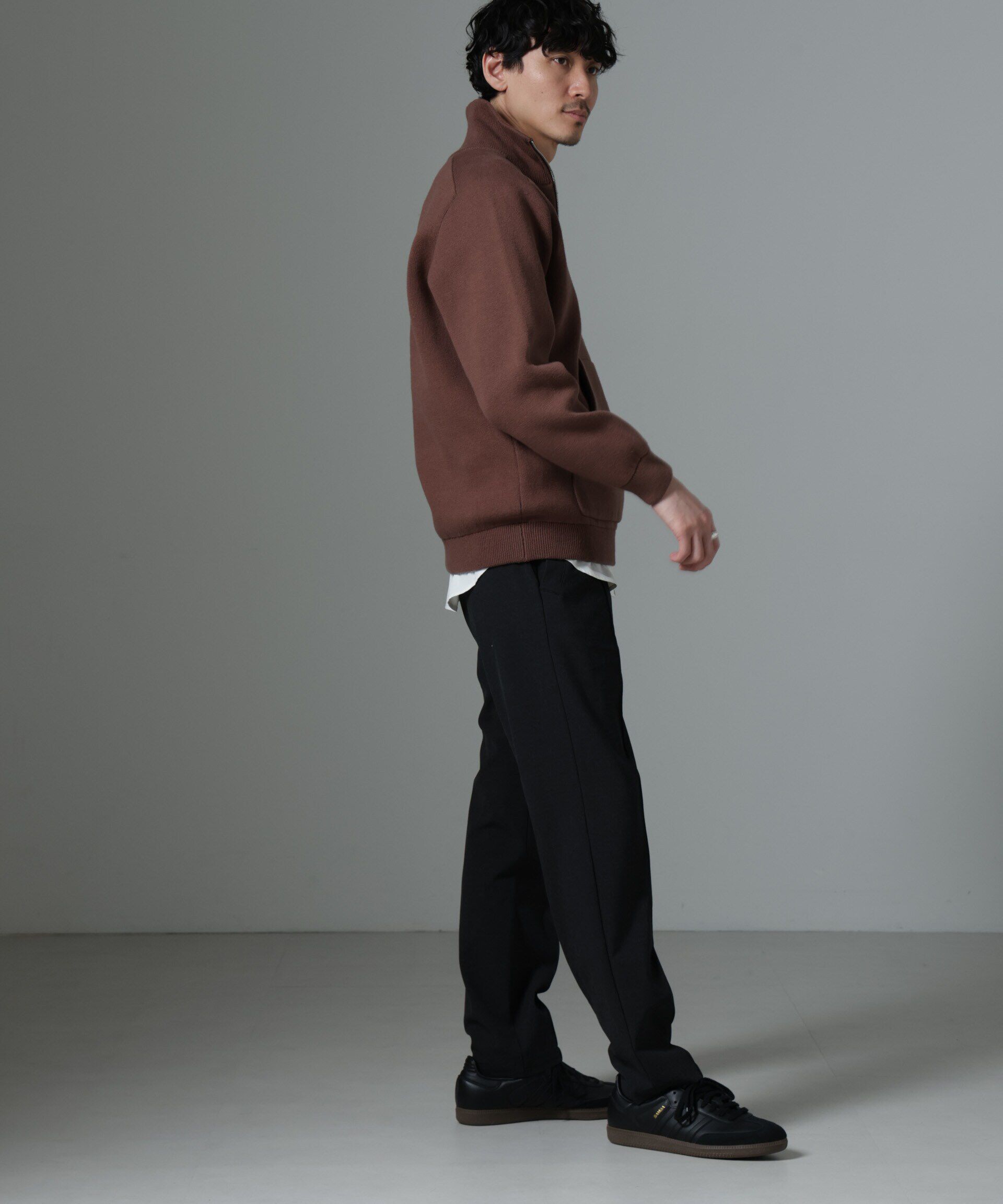 nano･universe「ハーフジップダブルニットハイネック」|ニット・セーター|