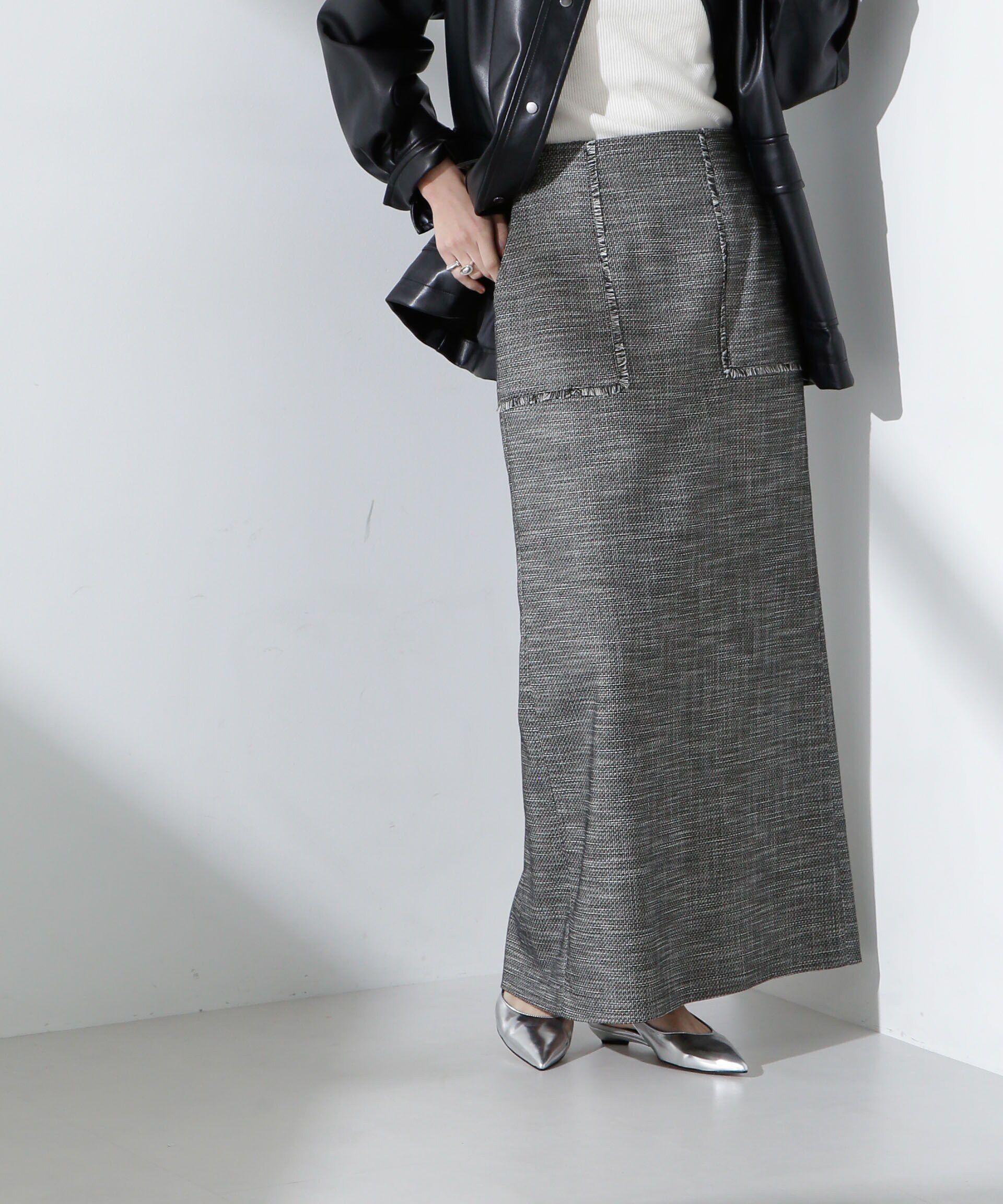 nano･universe「フリンジアウトポケットIラインスカート」|スカート|