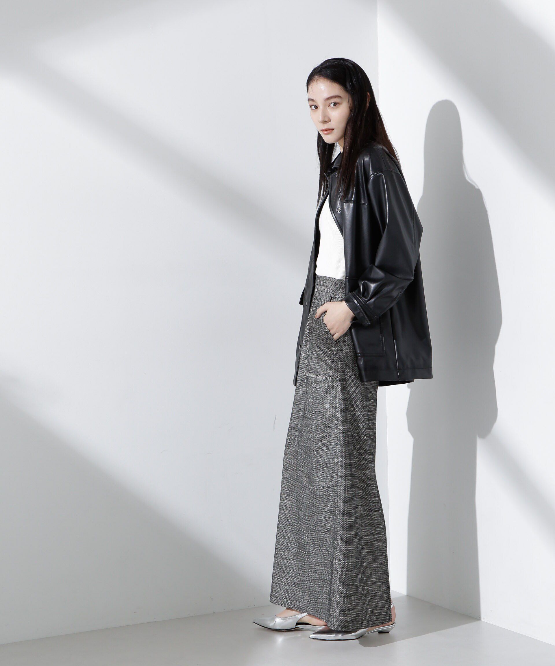 nano･universe「フリンジアウトポケットIラインスカート」|スカート|