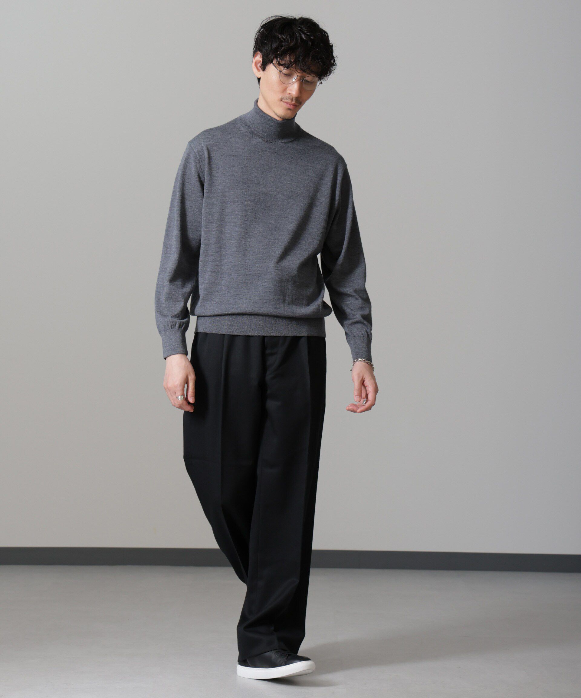 nano･universe「benine 9/ウールツイル2タックスラックス」|チノ|