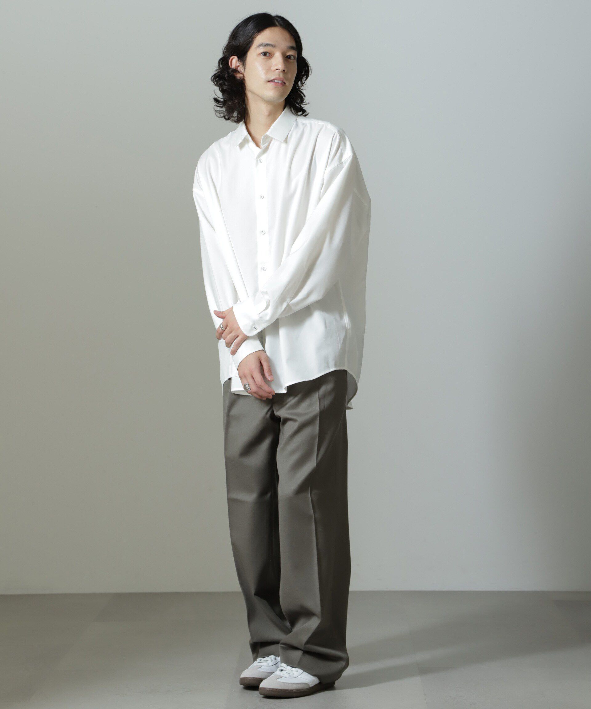 nano･universe「benine 9/ウールツイル2タックスラックス」|チノ|