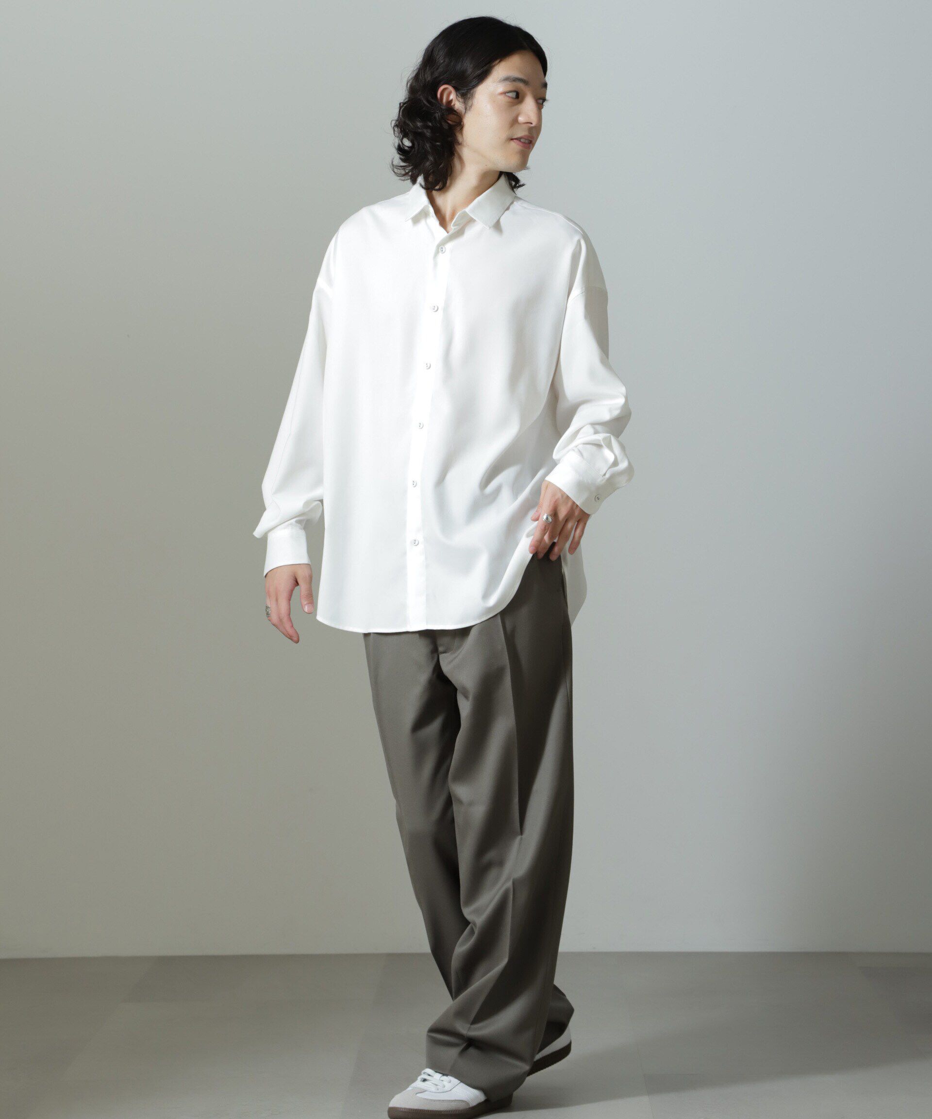 nano･universe「benine 9/ウールツイル2タックスラックス」|チノ|