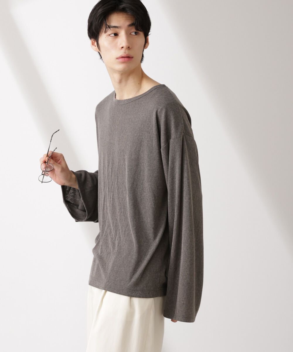 nano･universe「WEB限定/セミシアークルーネックプルオーバー 長袖」|Tシャツ・カットソー|