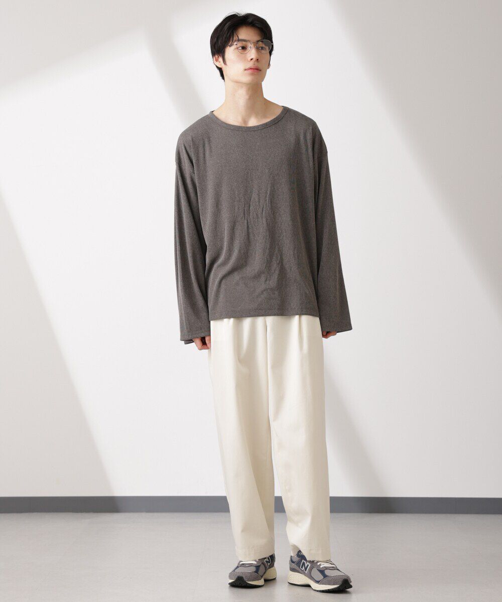 nano･universe「WEB限定/セミシアークルーネックプルオーバー 長袖」|Tシャツ・カットソー|