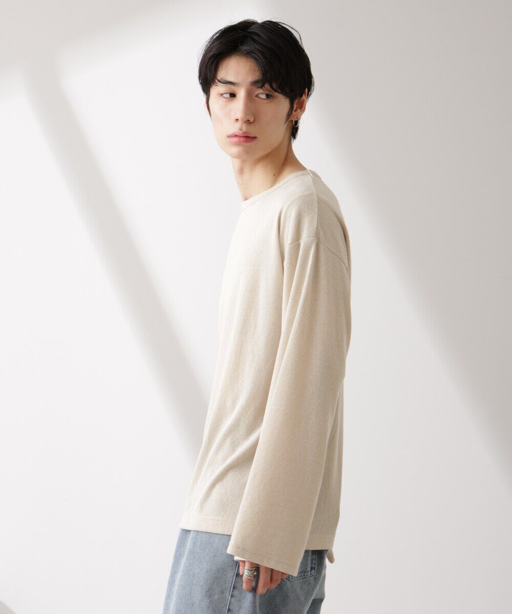nano･universe「WEB限定/セミシアークルーネックプルオーバー 長袖」|Tシャツ・カットソー|