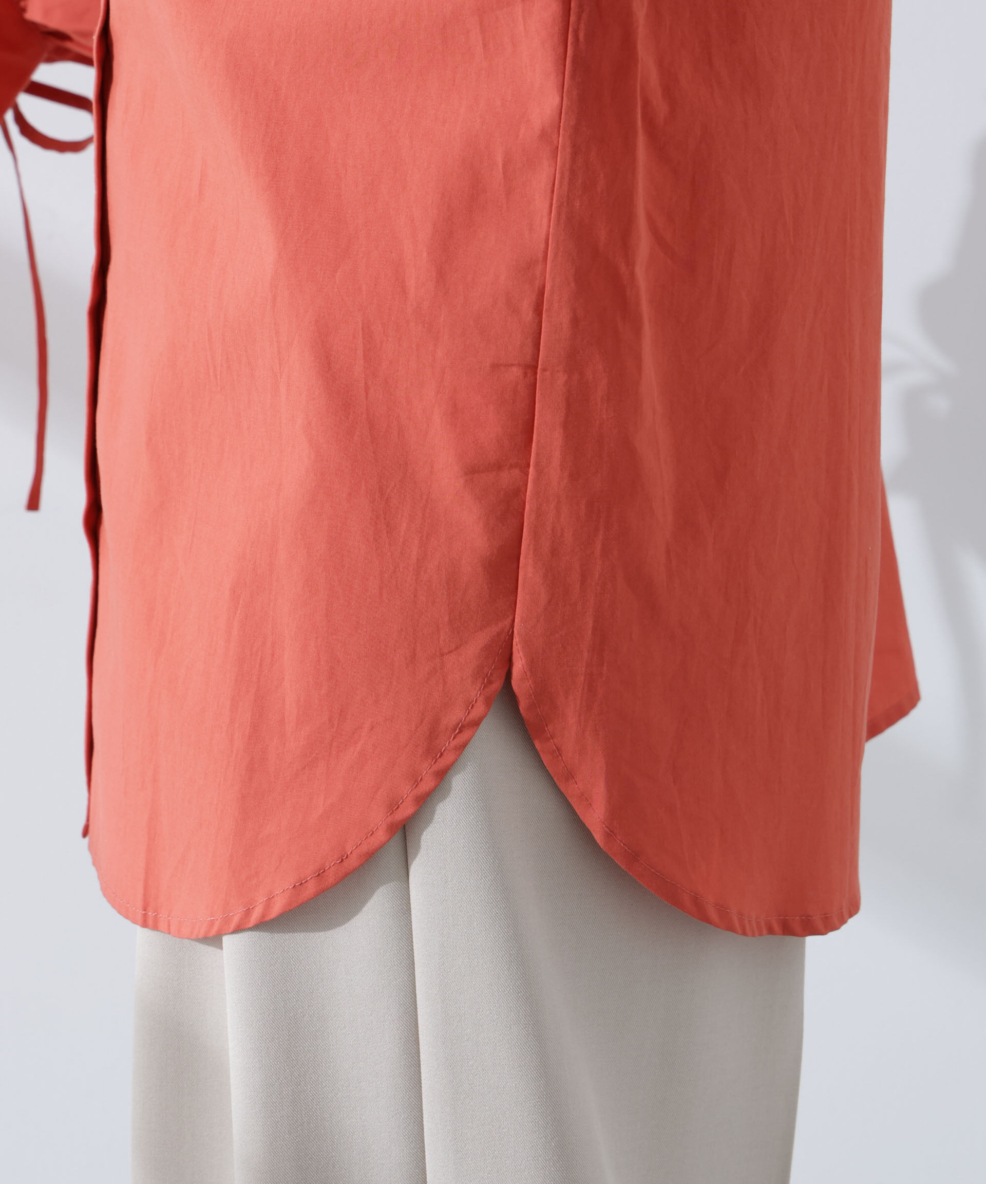 nano･universe「リボンスリーブシャツ」|シャツ・ブラウス|