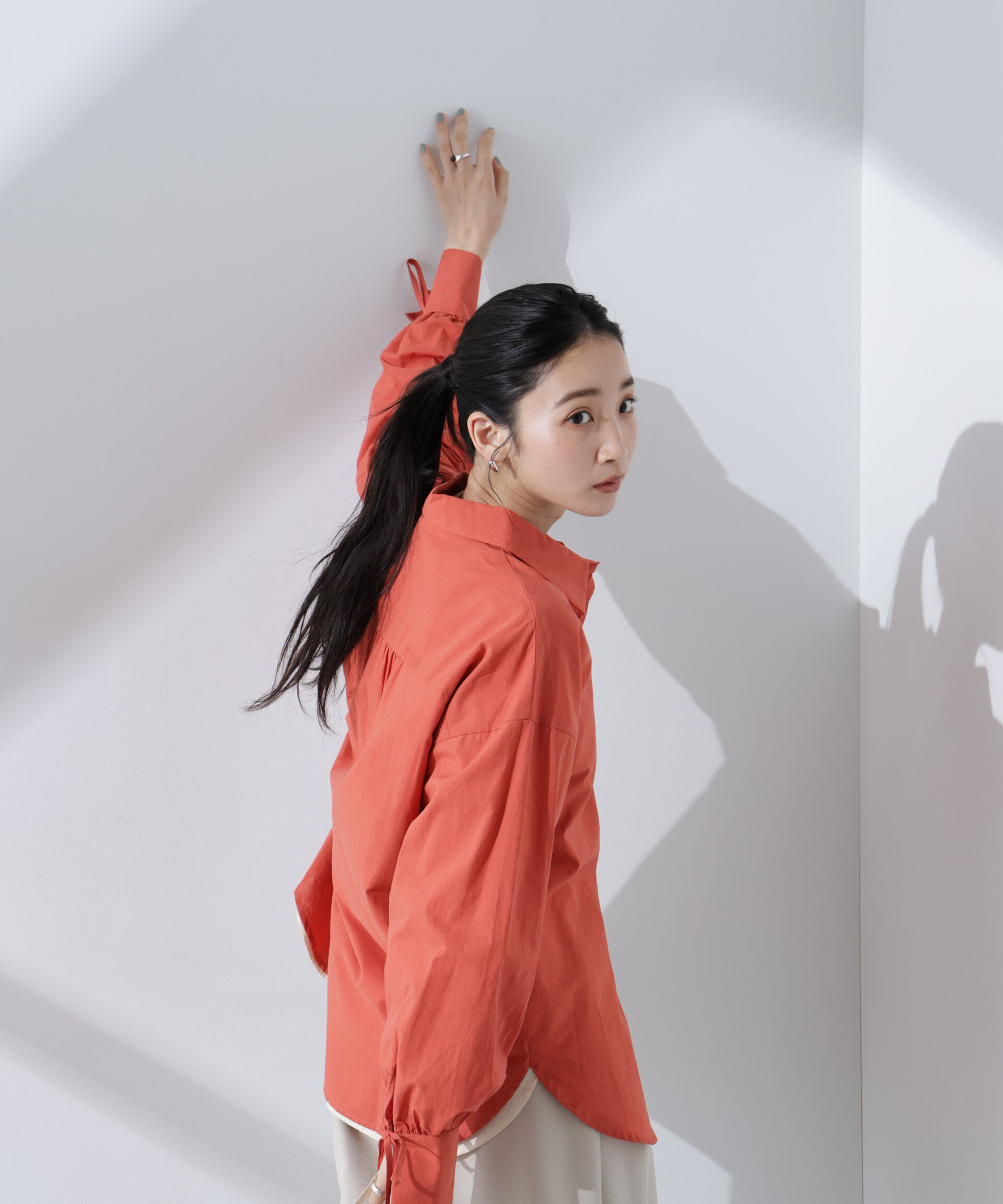 nano･universe「リボンスリーブシャツ」|シャツ・ブラウス|