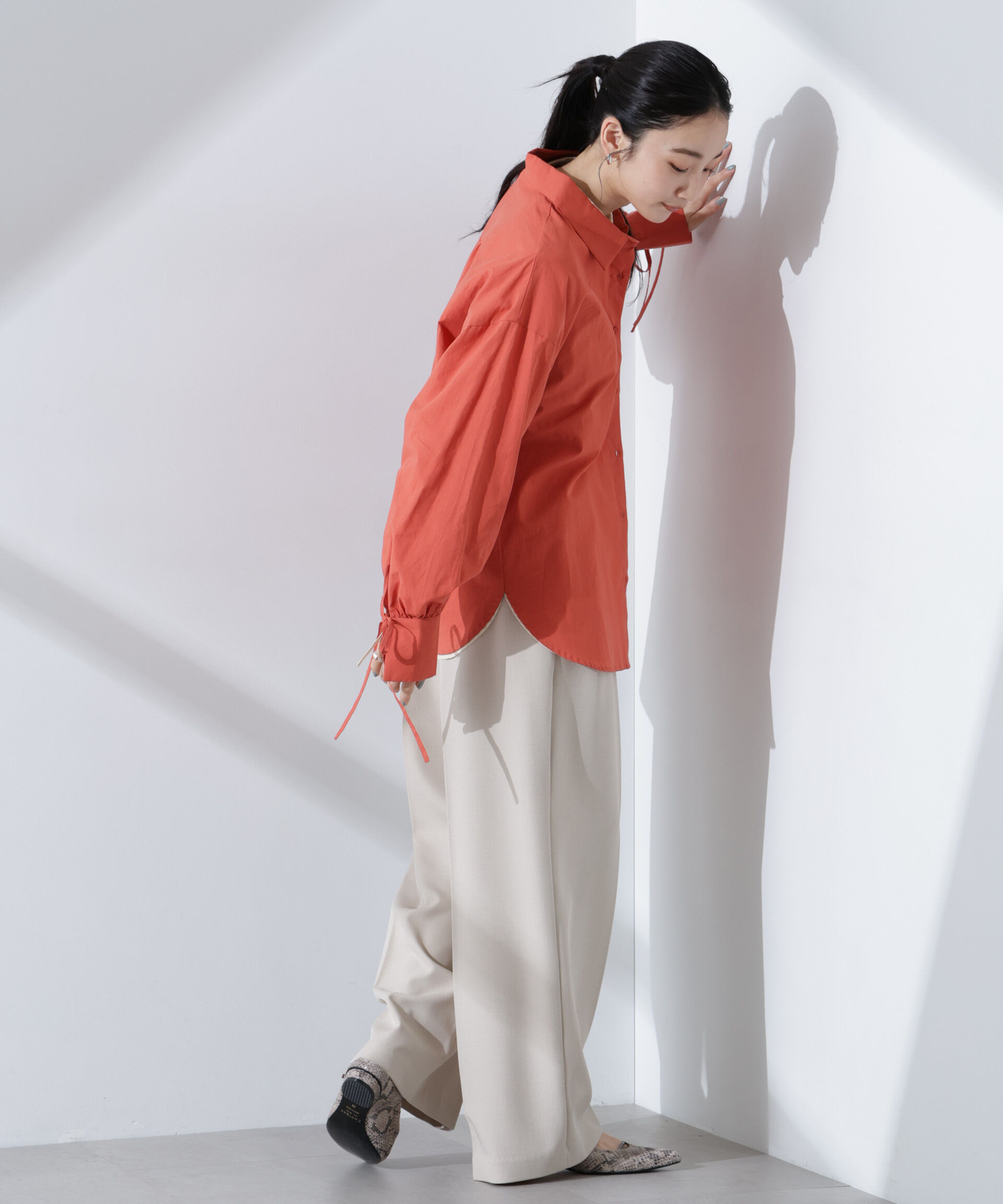 nano･universe「リボンスリーブシャツ」|シャツ・ブラウス|