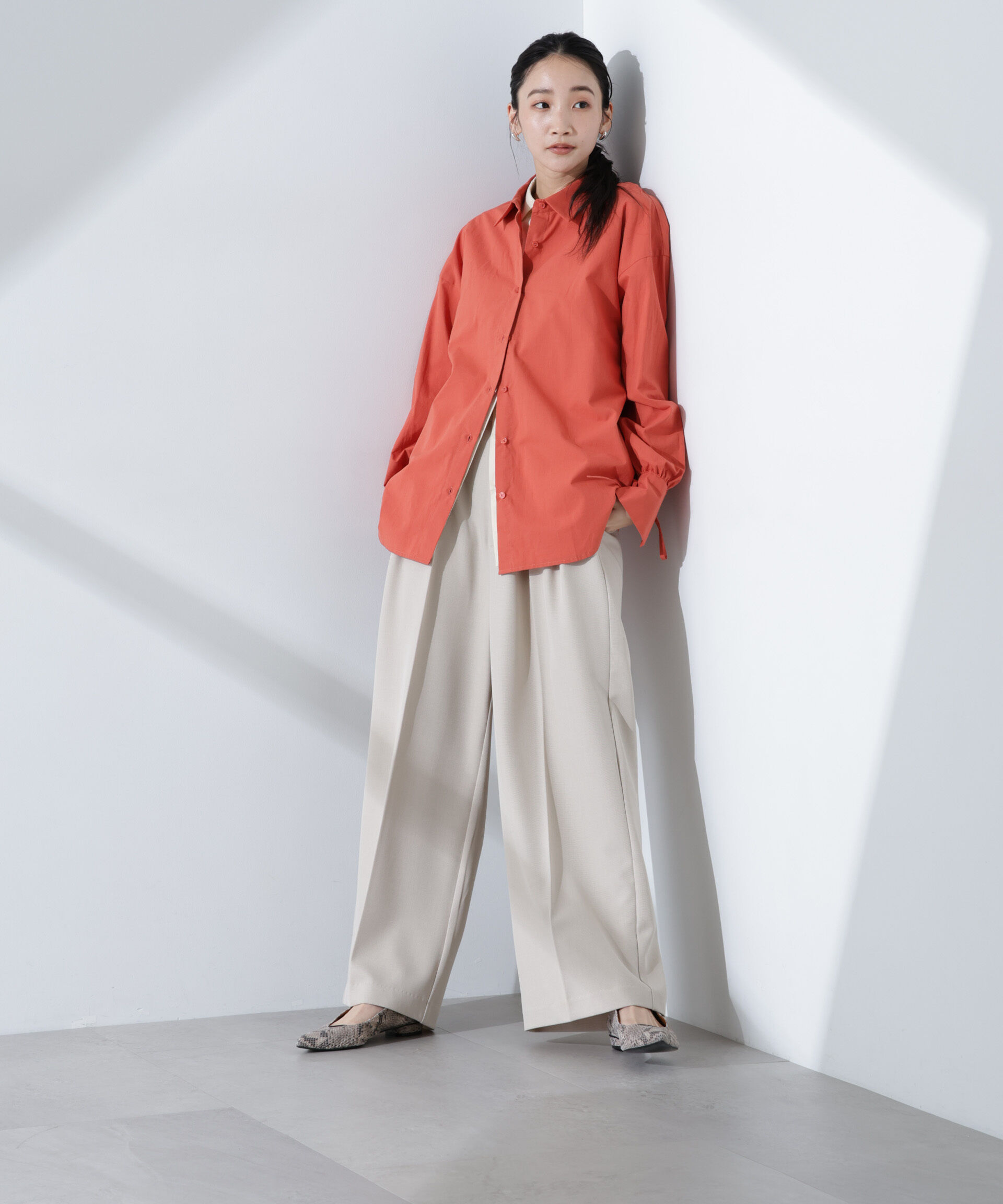 nano･universe「リボンスリーブシャツ」|シャツ・ブラウス|